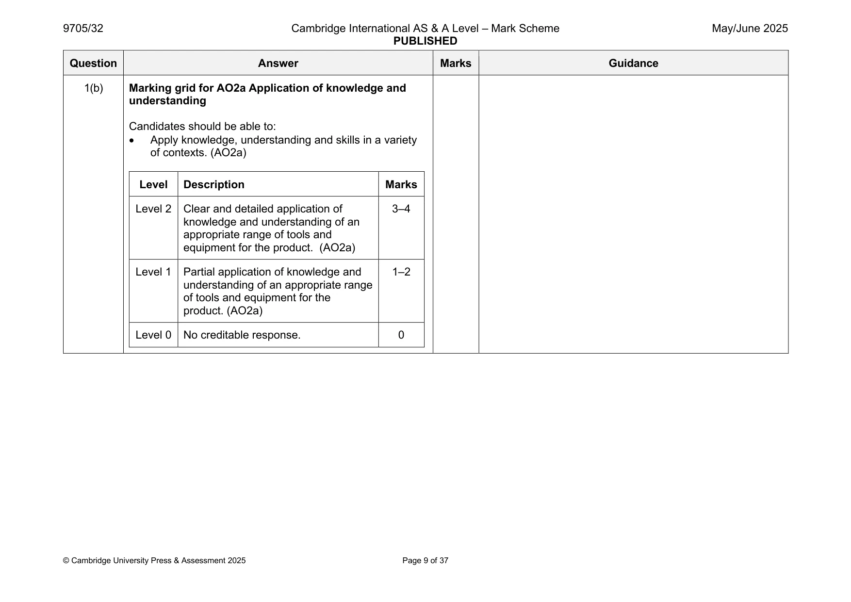 Mark scheme, page 9 of 37