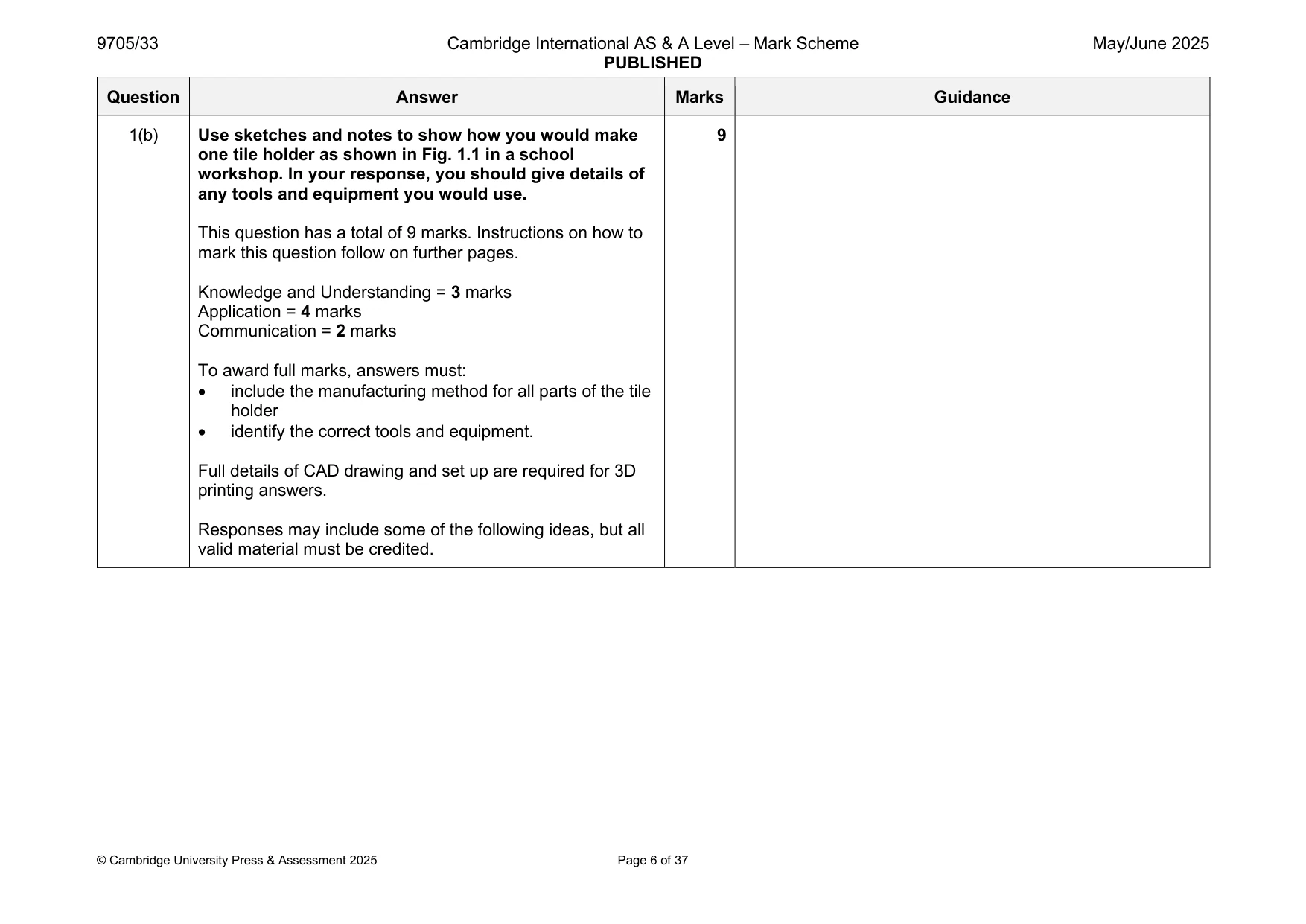 Mark scheme, page 6 of 37