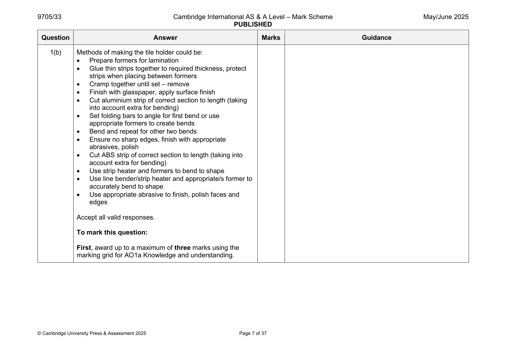 Mark scheme, page 7 of 37