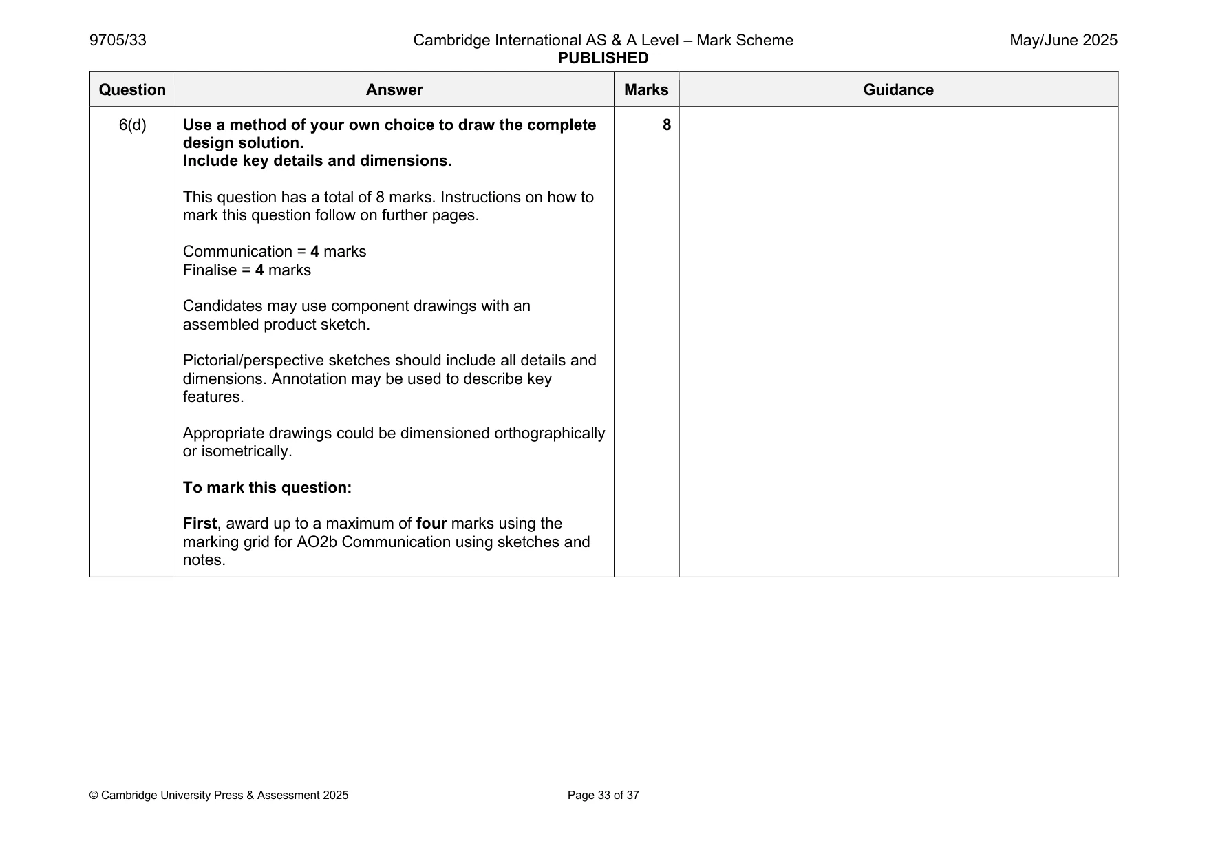 Mark scheme, page 33 of 37