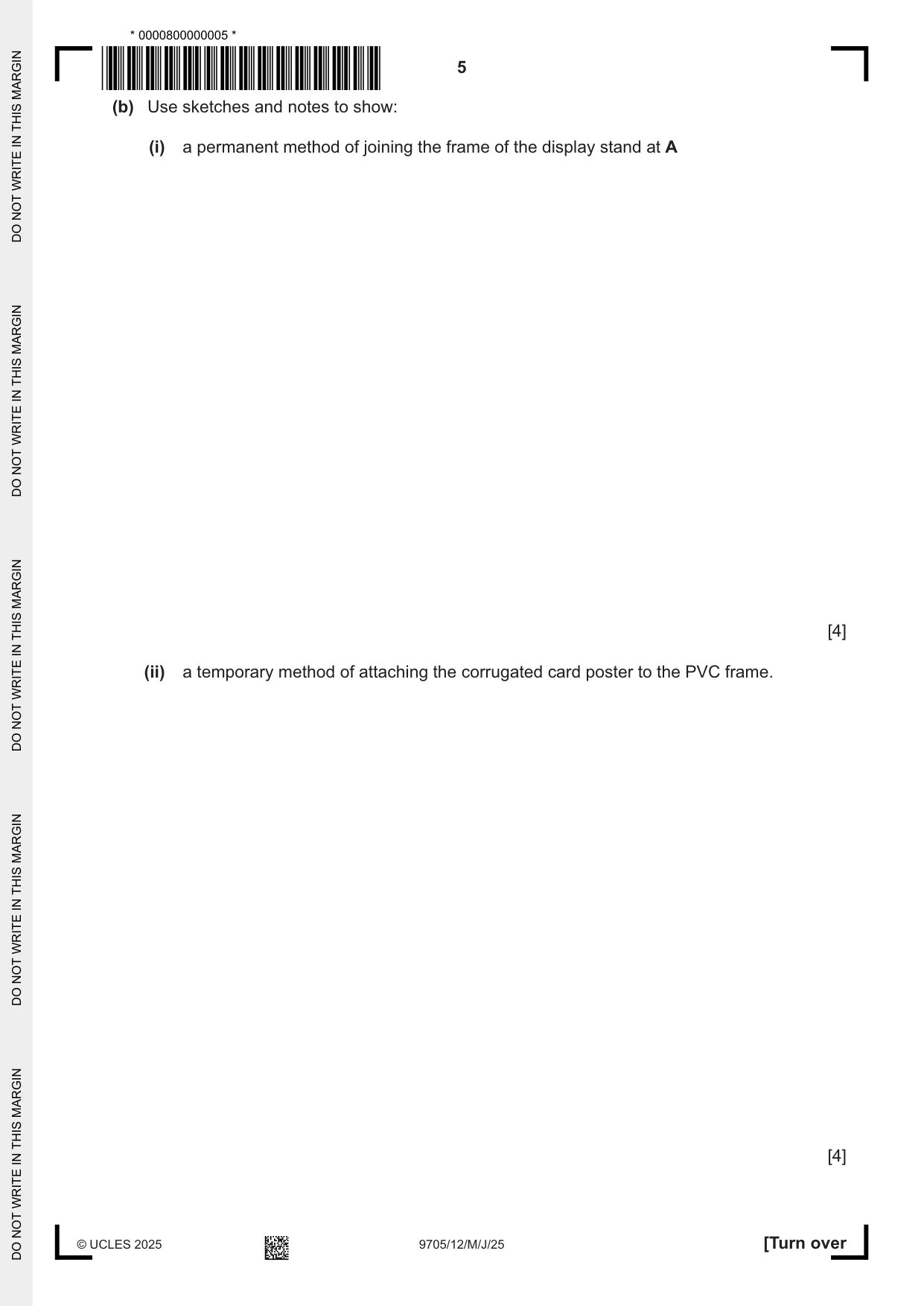 Cambridge A Level Design and Technology 9705 2025 May/June Paper 1 · Variant 2 question paper, page 5 of 20