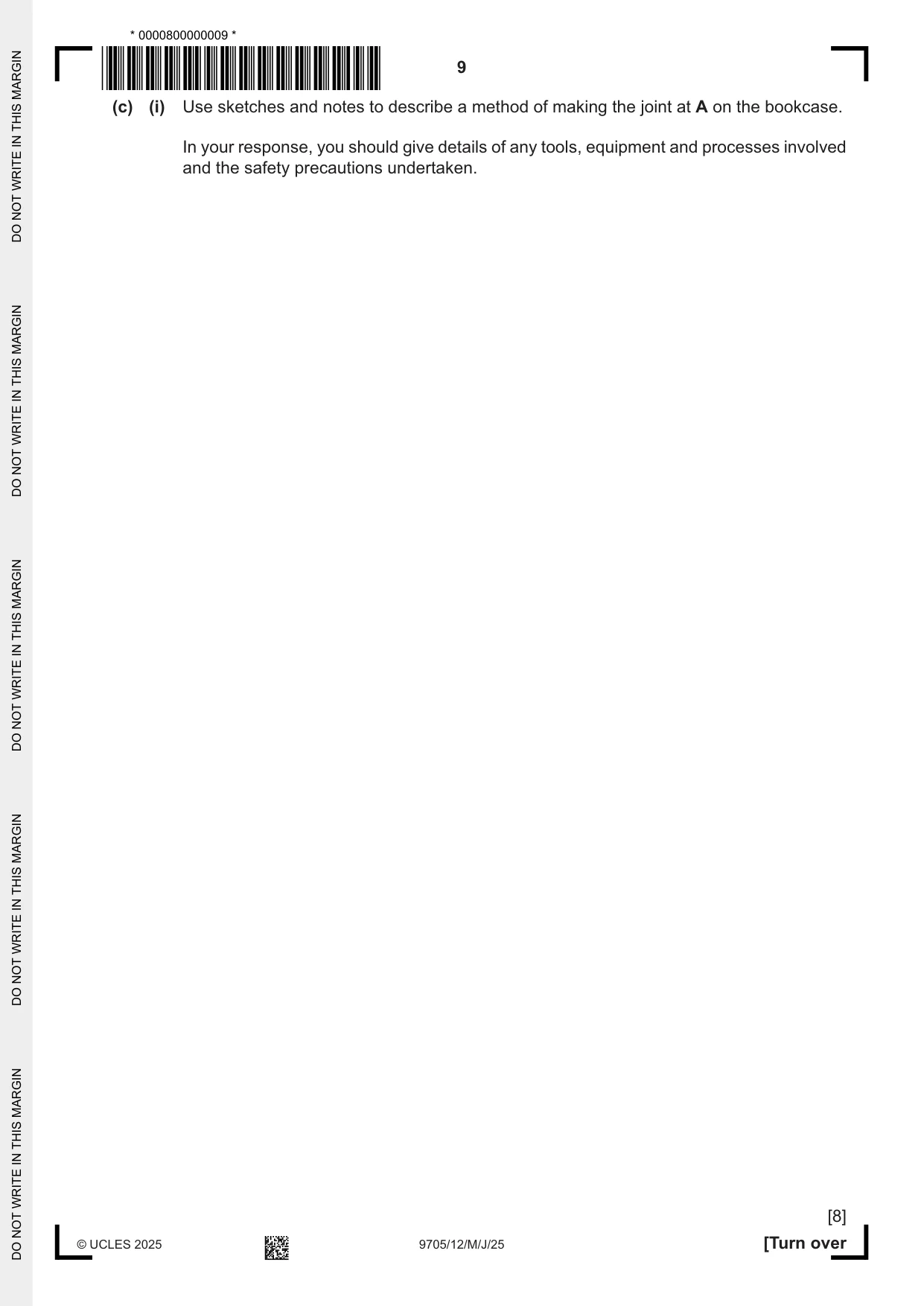 Cambridge A Level Design and Technology 9705 2025 May/June Paper 1 · Variant 2 question paper, page 9 of 20