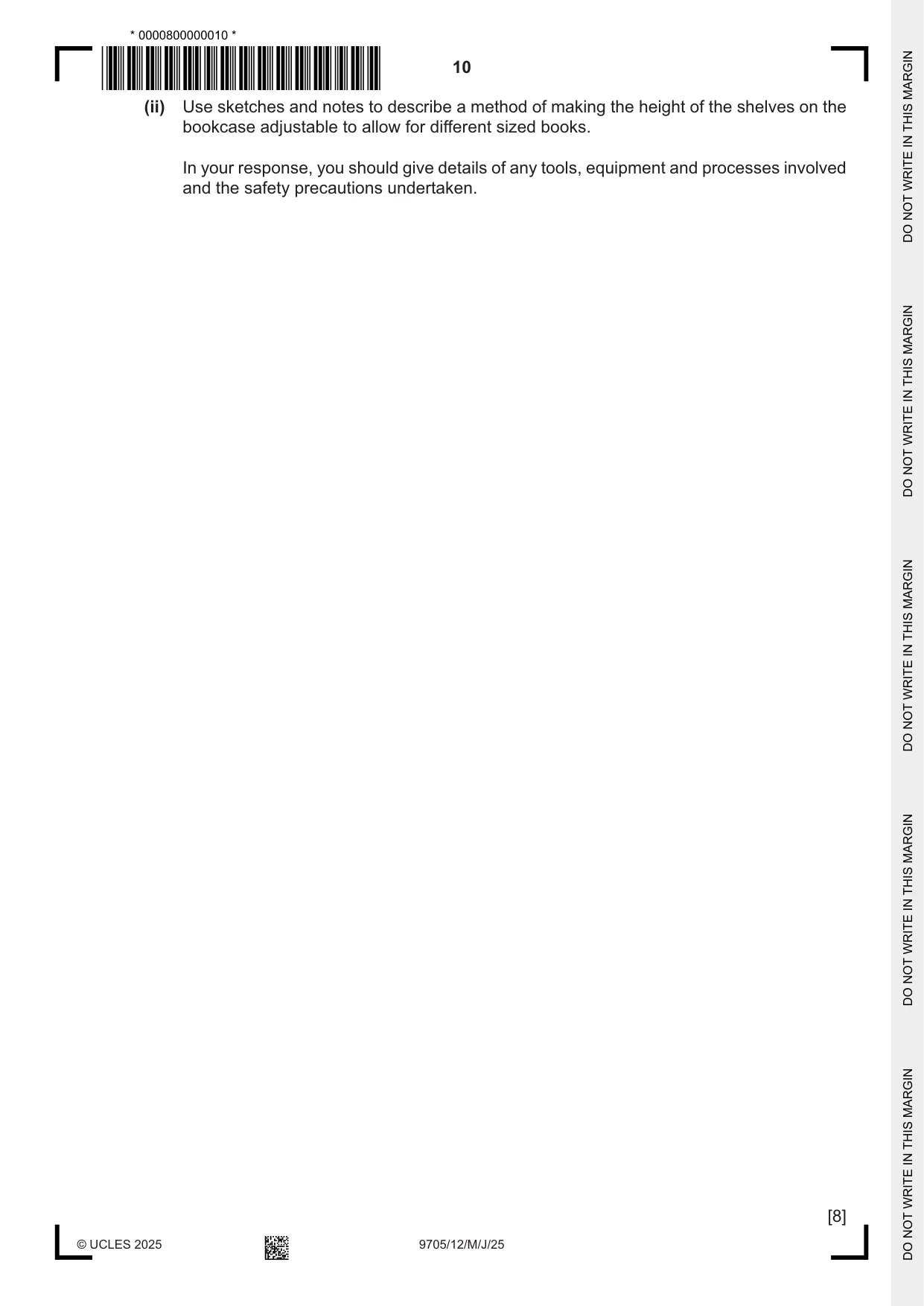 Cambridge A Level Design and Technology 9705 2025 May/June Paper 1 · Variant 2 question paper, page 10 of 20