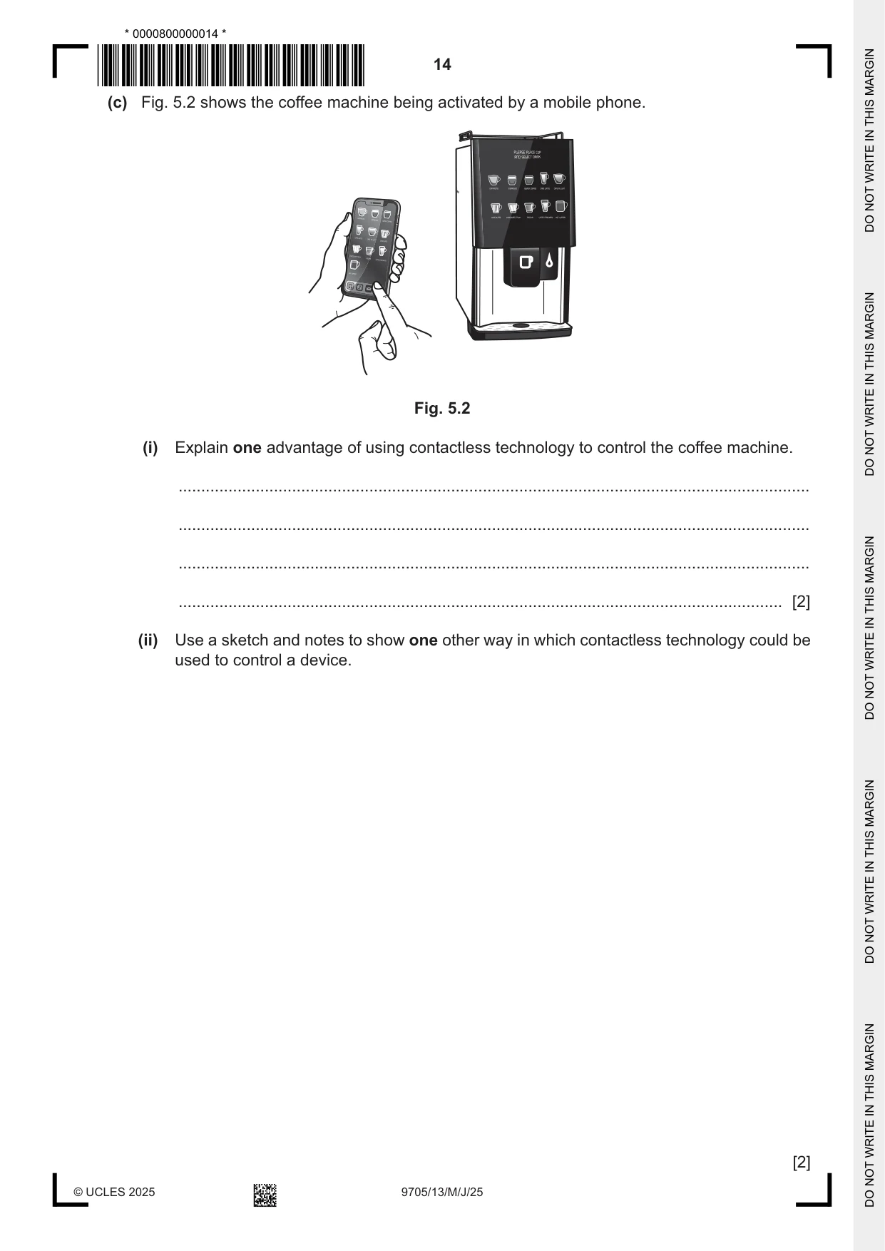 Cambridge A Level Design and Technology 9705 2025 May/June Paper 1 · Variant 3 question paper, page 14 of 20