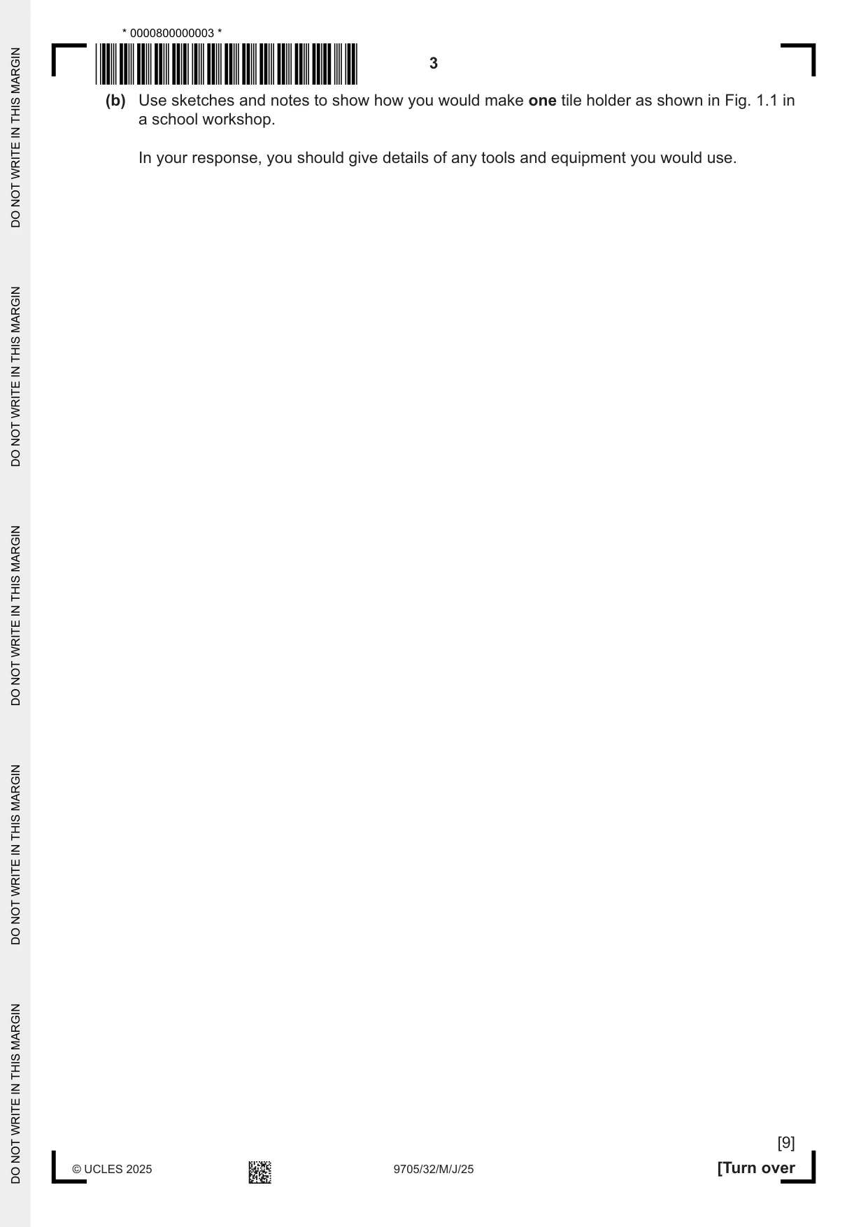 Cambridge A Level Design and Technology 9705 2025 May/June Paper 3 · Variant 2 question paper, page 3 of 16