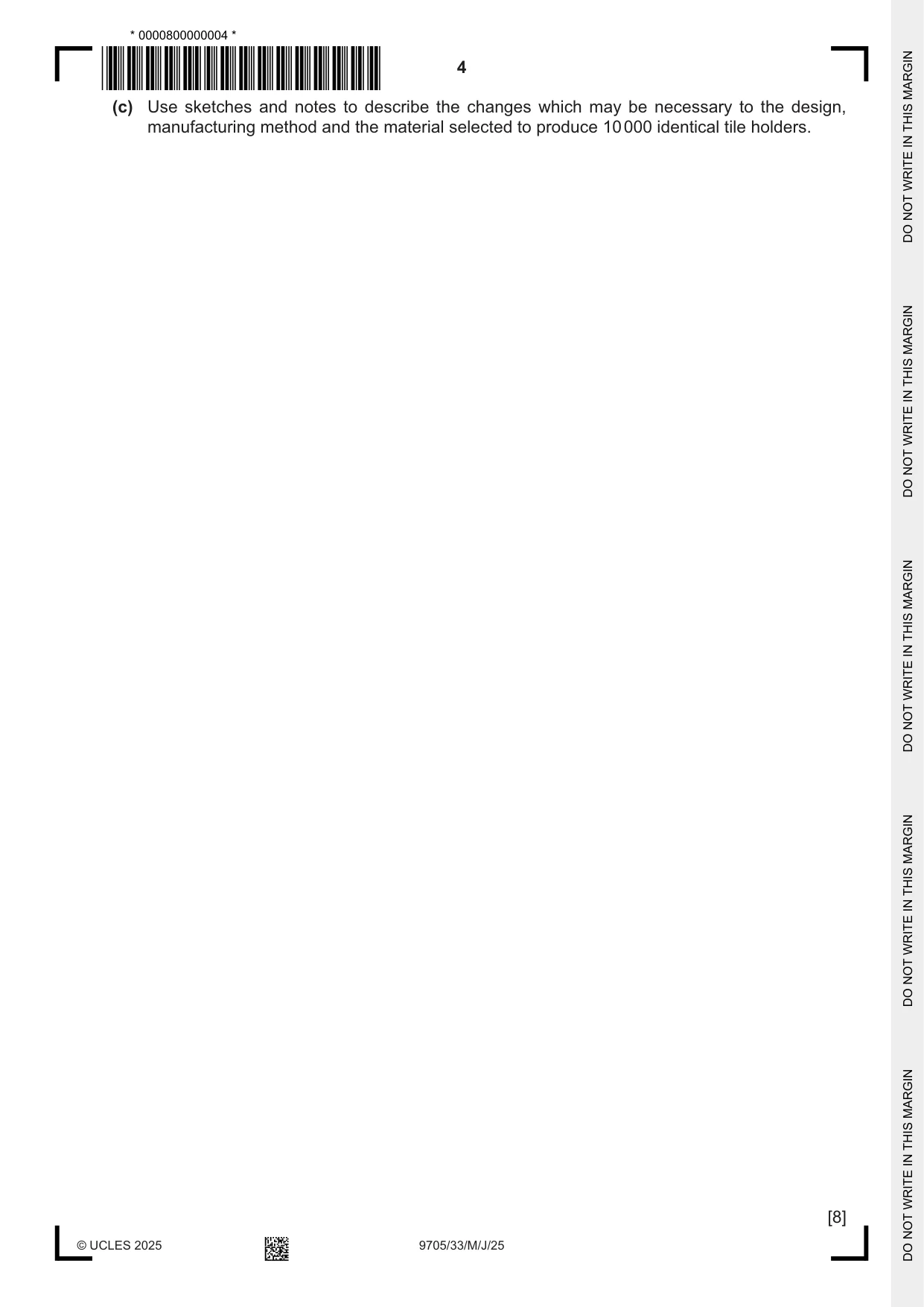 Cambridge A Level Design and Technology 9705 2025 May/June Paper 3 · Variant 3 question paper, page 4 of 16