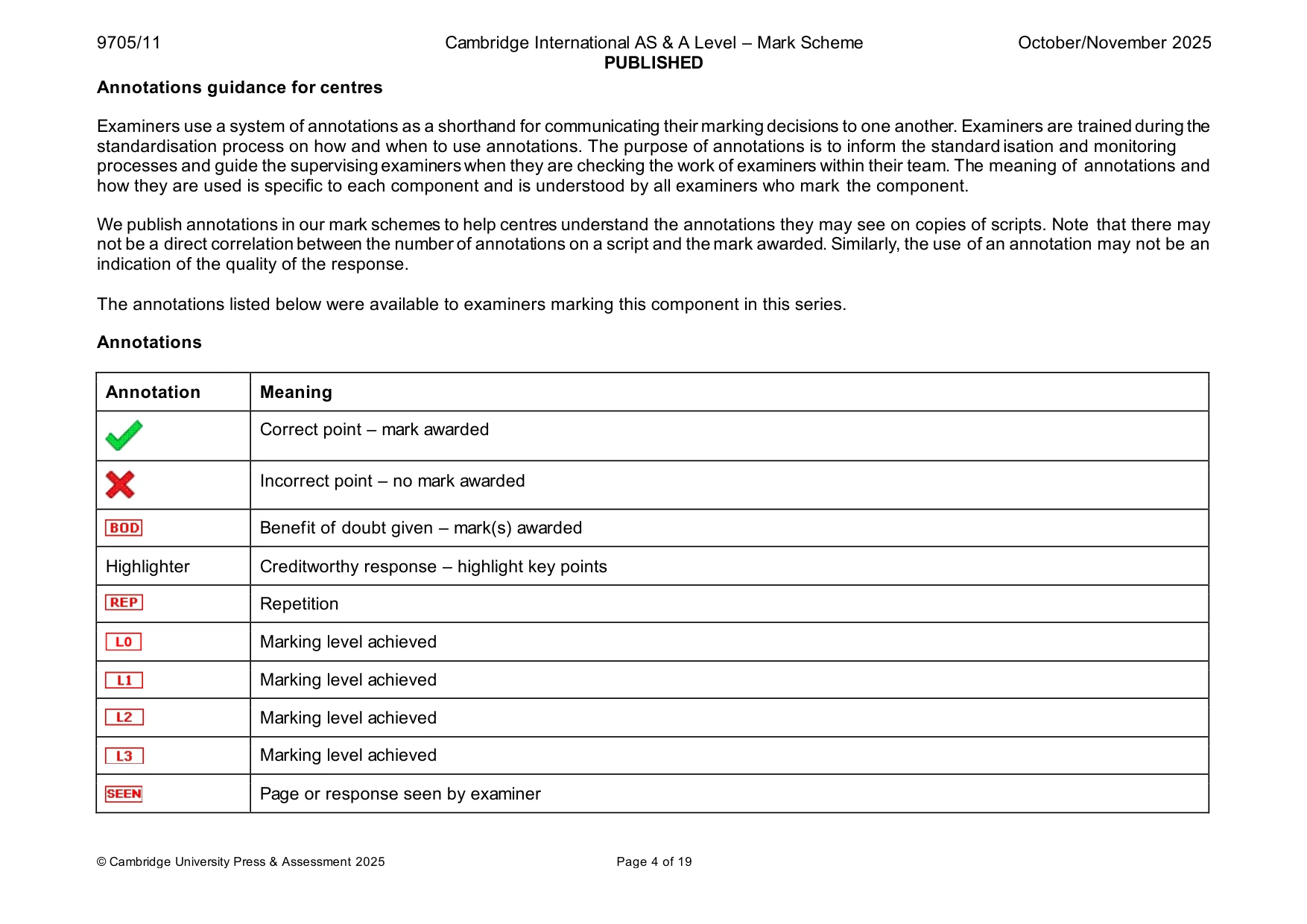 Mark scheme, page 4 of 19