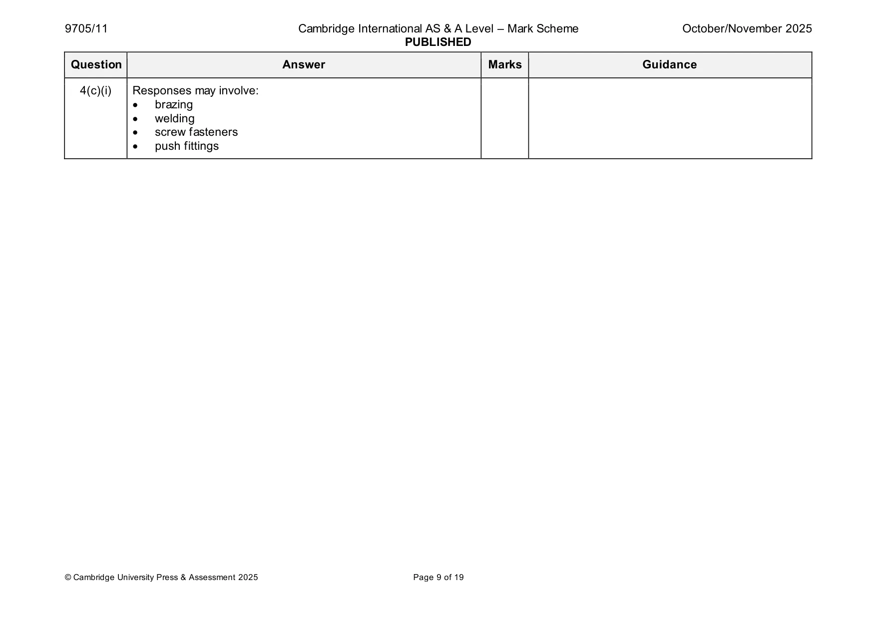 Mark scheme, page 9 of 19
