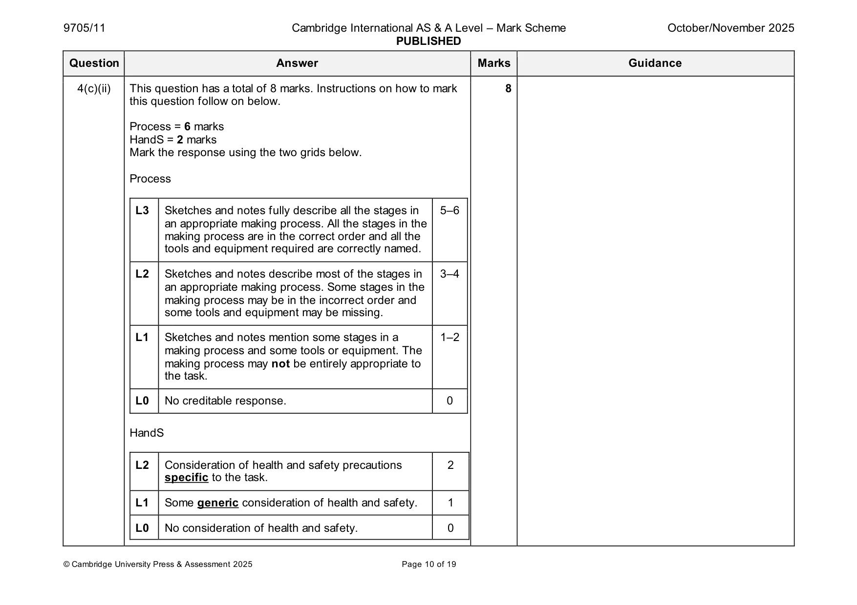 Mark scheme, page 10 of 19