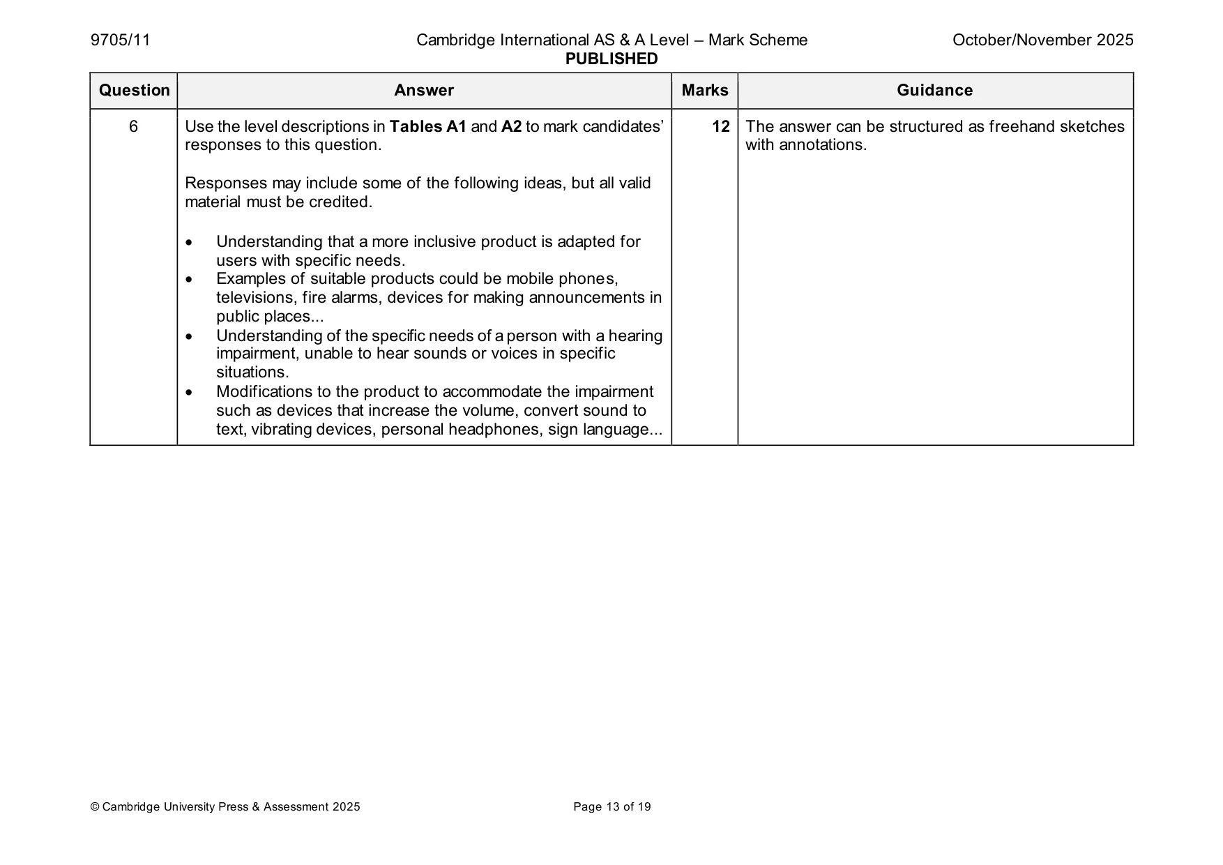 Mark scheme, page 13 of 19