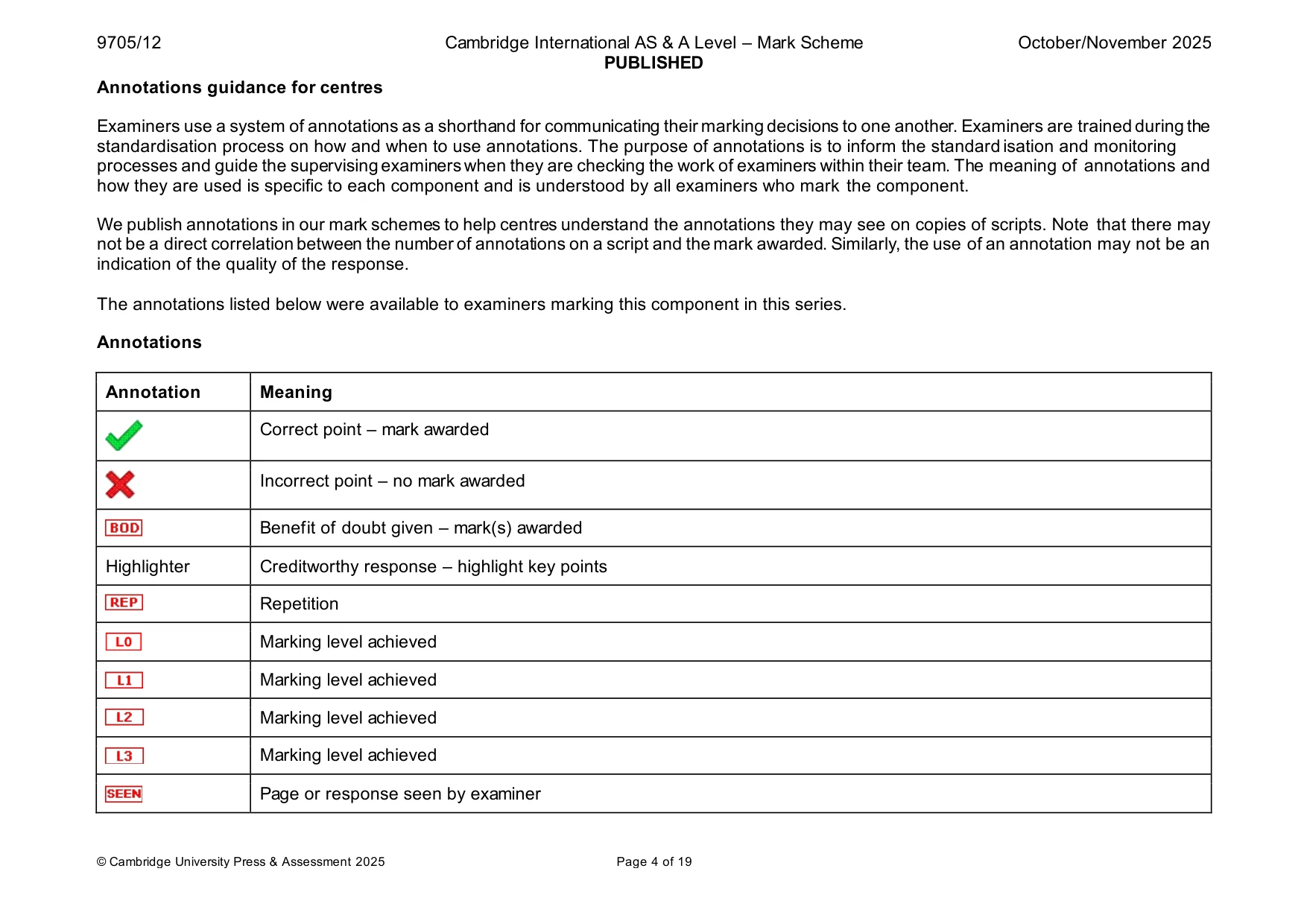 Mark scheme, page 4 of 19