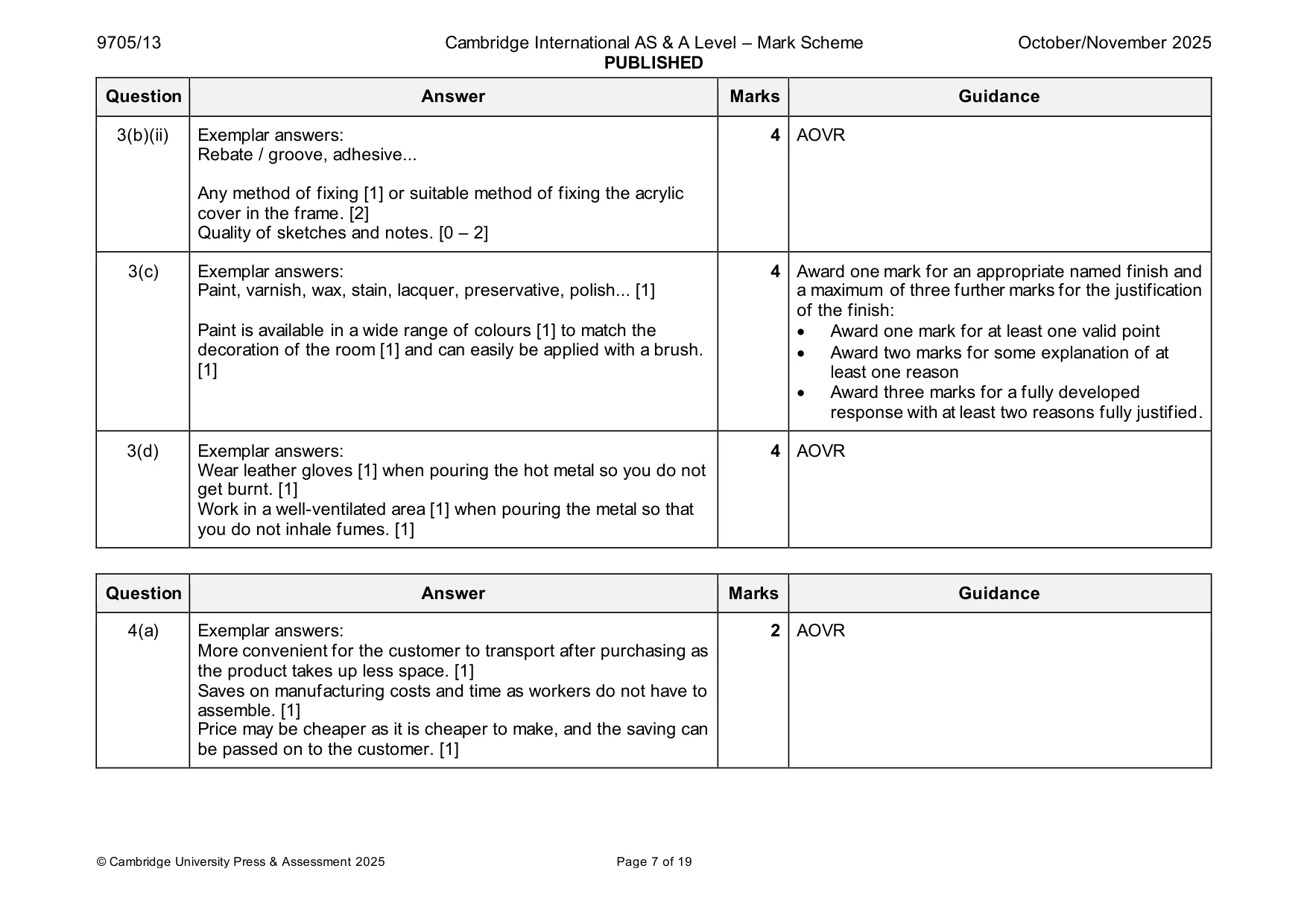Mark scheme, page 7 of 19