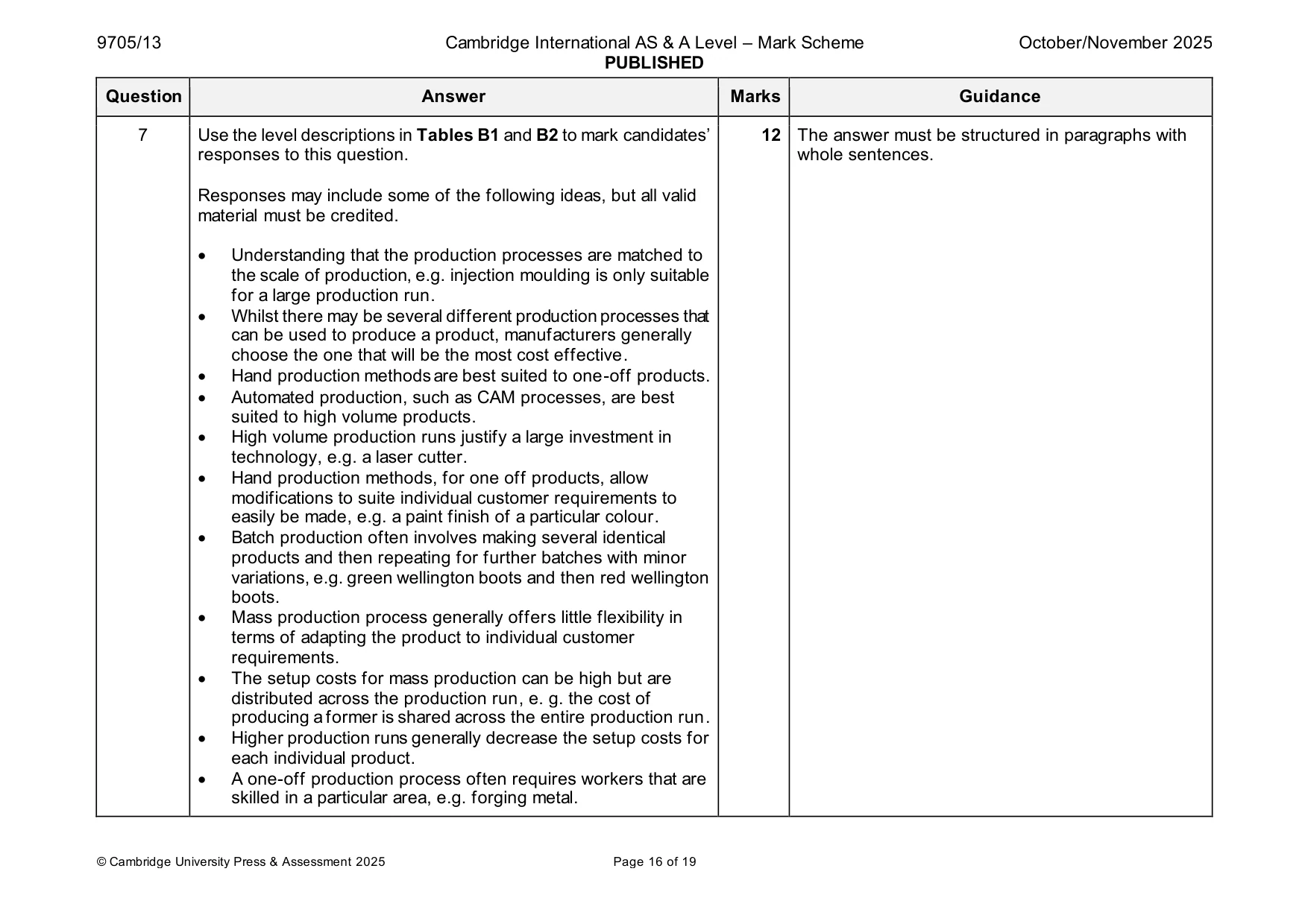 Mark scheme, page 16 of 19
