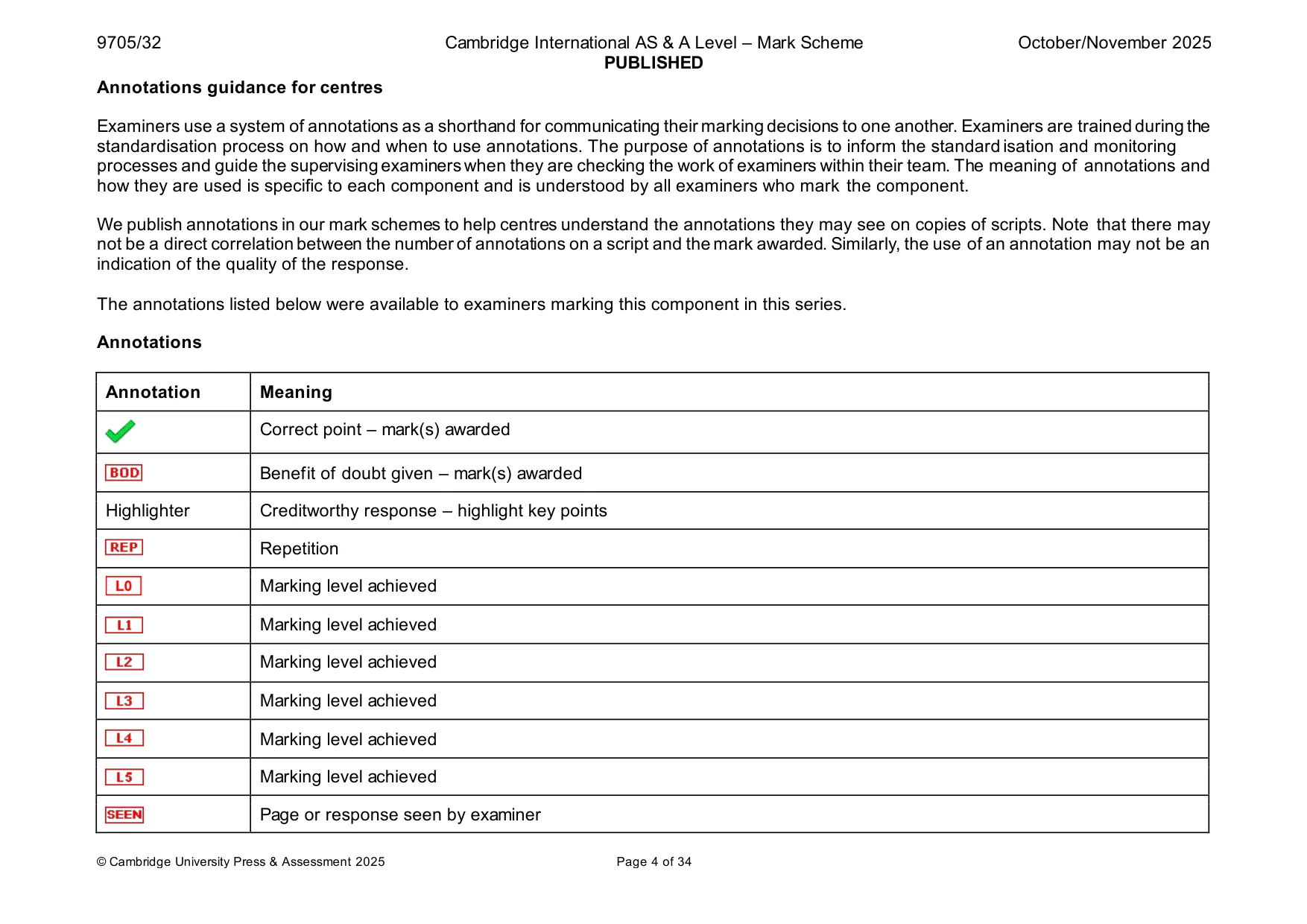 Mark scheme, page 4 of 34