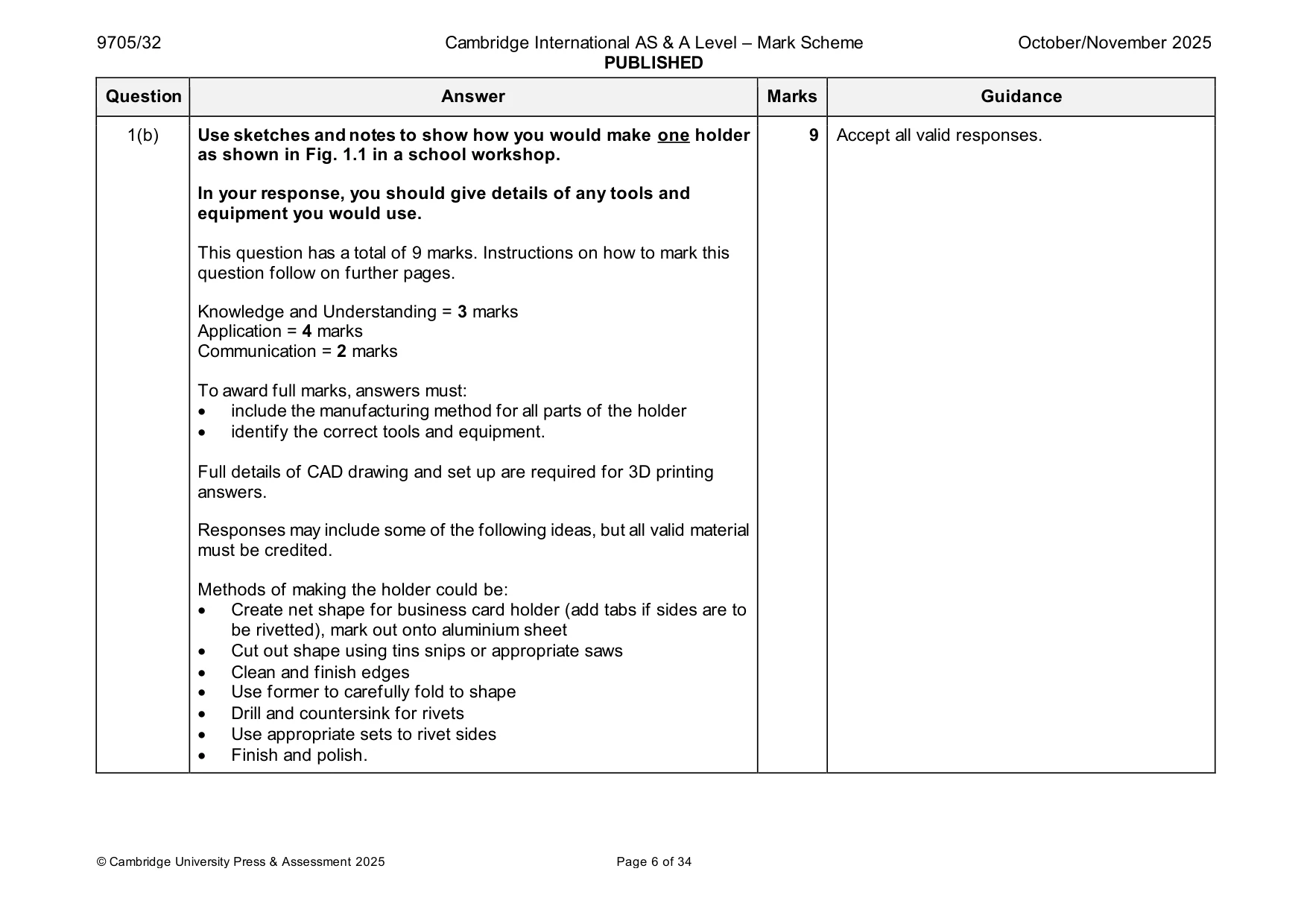 Mark scheme, page 6 of 34
