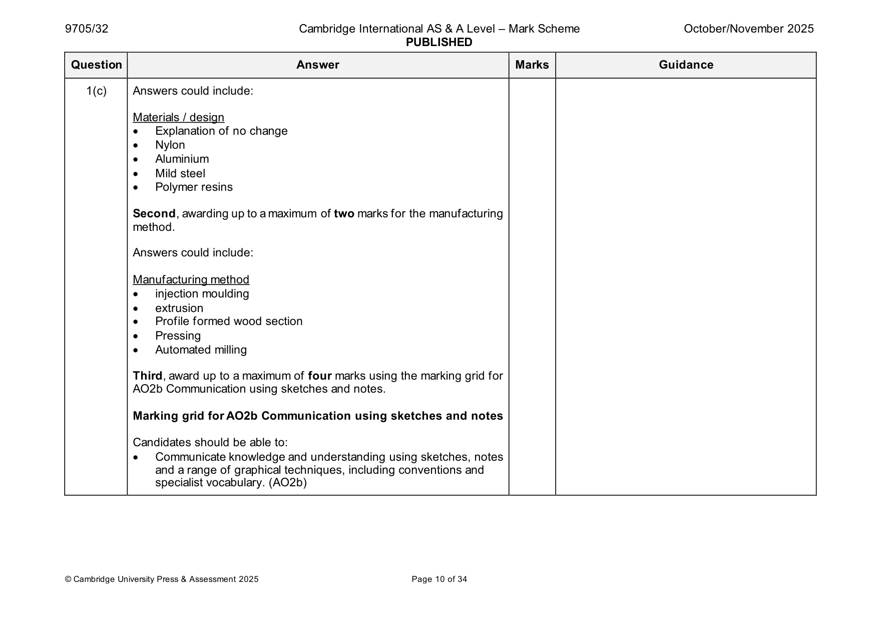 Mark scheme, page 10 of 34