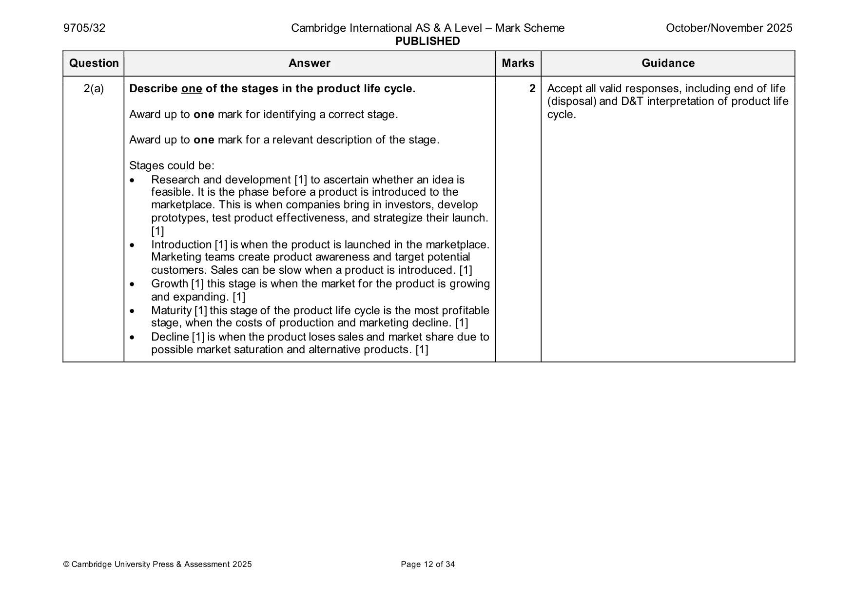 Mark scheme, page 12 of 34