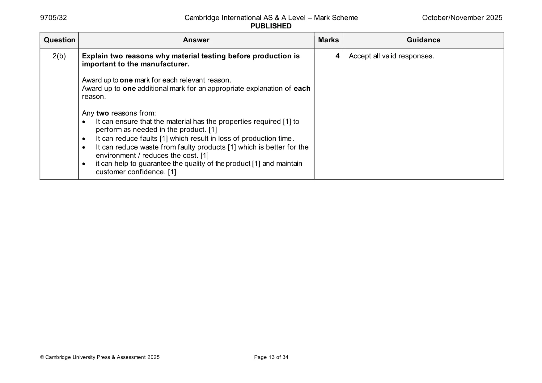 Mark scheme, page 13 of 34