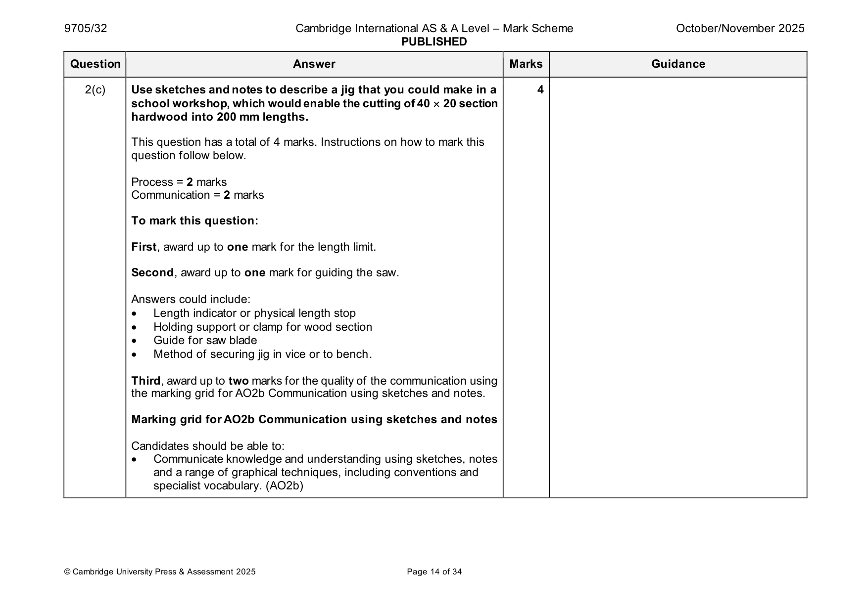 Mark scheme, page 14 of 34