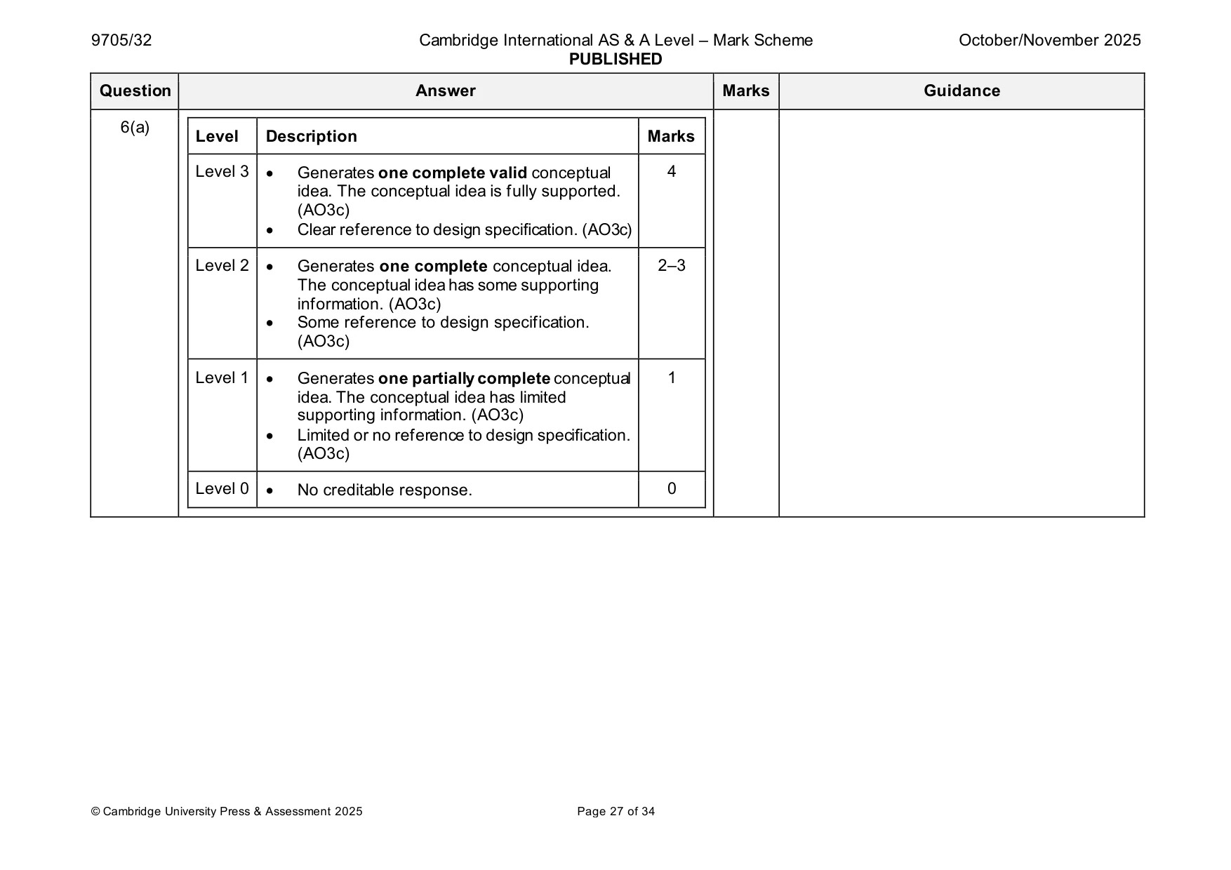 Mark scheme, page 27 of 34