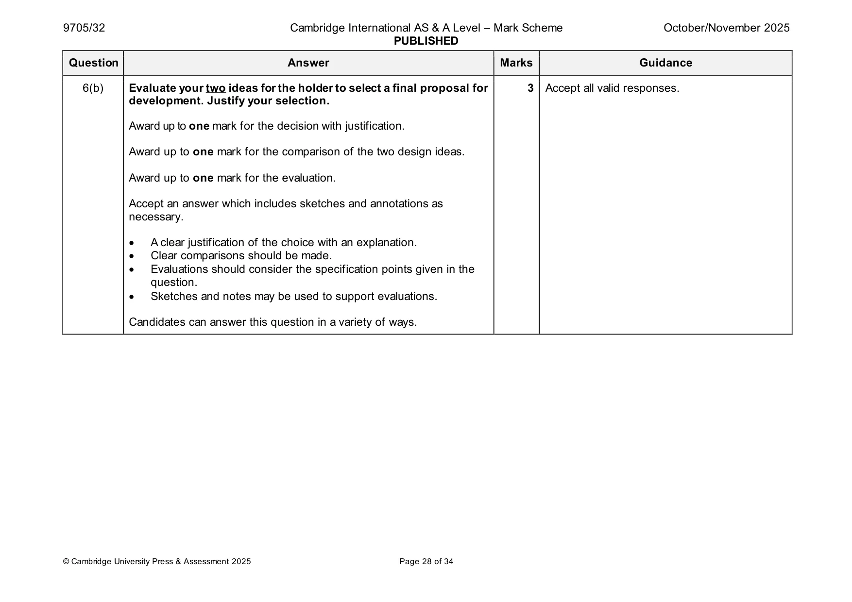 Mark scheme, page 28 of 34