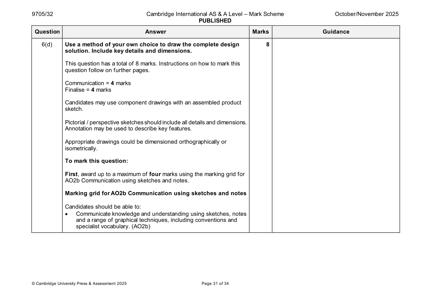 Mark scheme, page 31 of 34