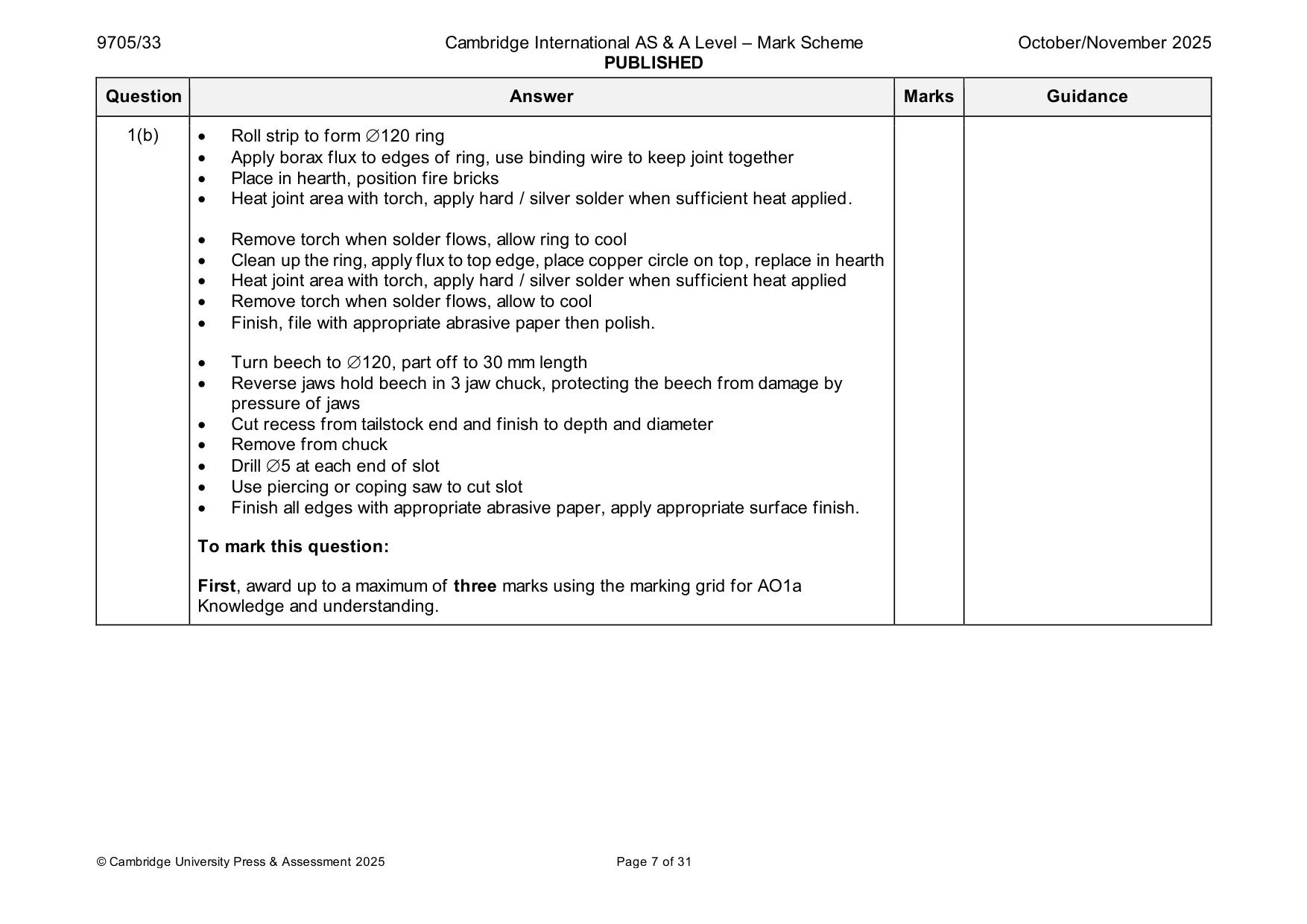 Mark scheme, page 7 of 31