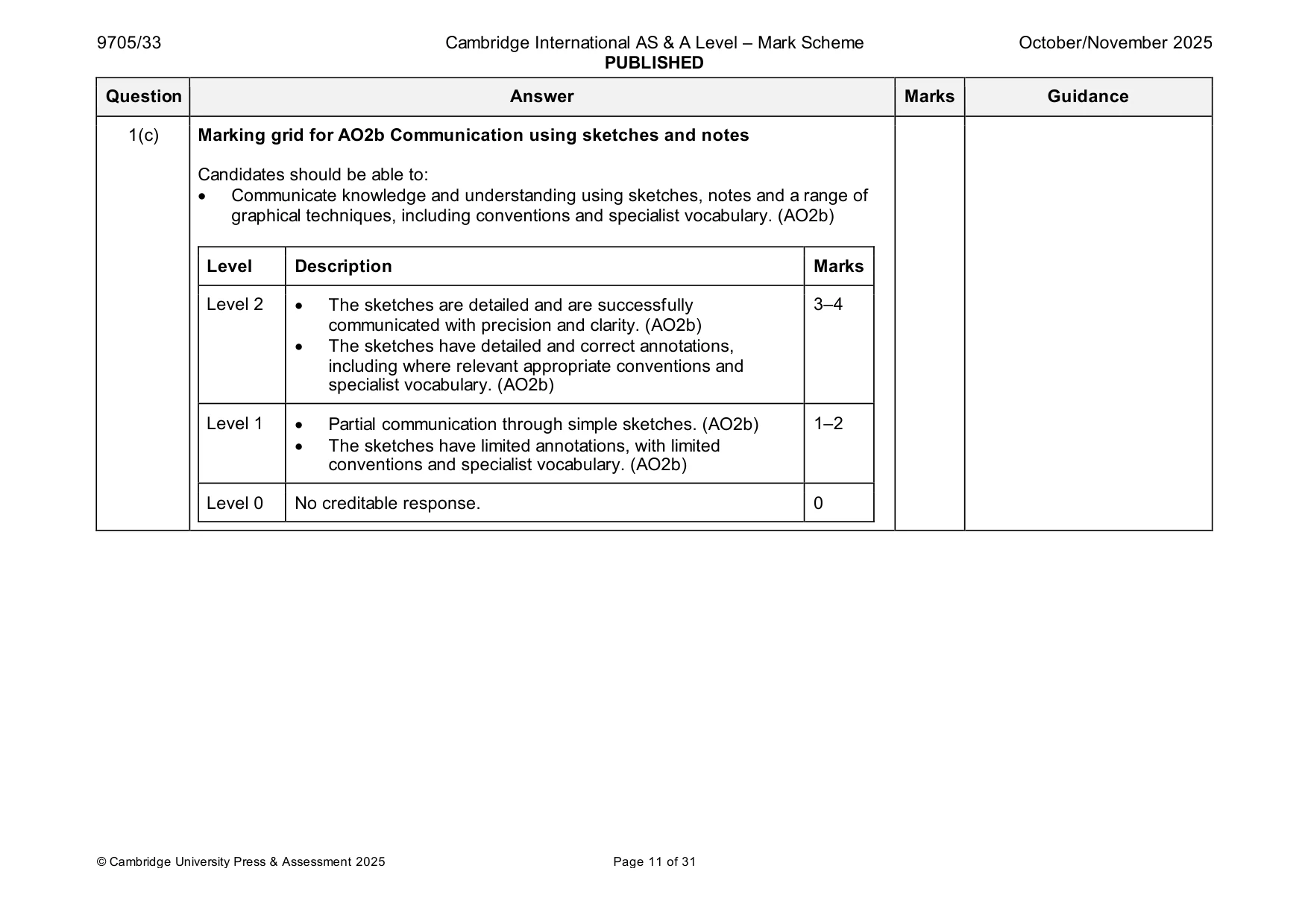 Mark scheme, page 11 of 31