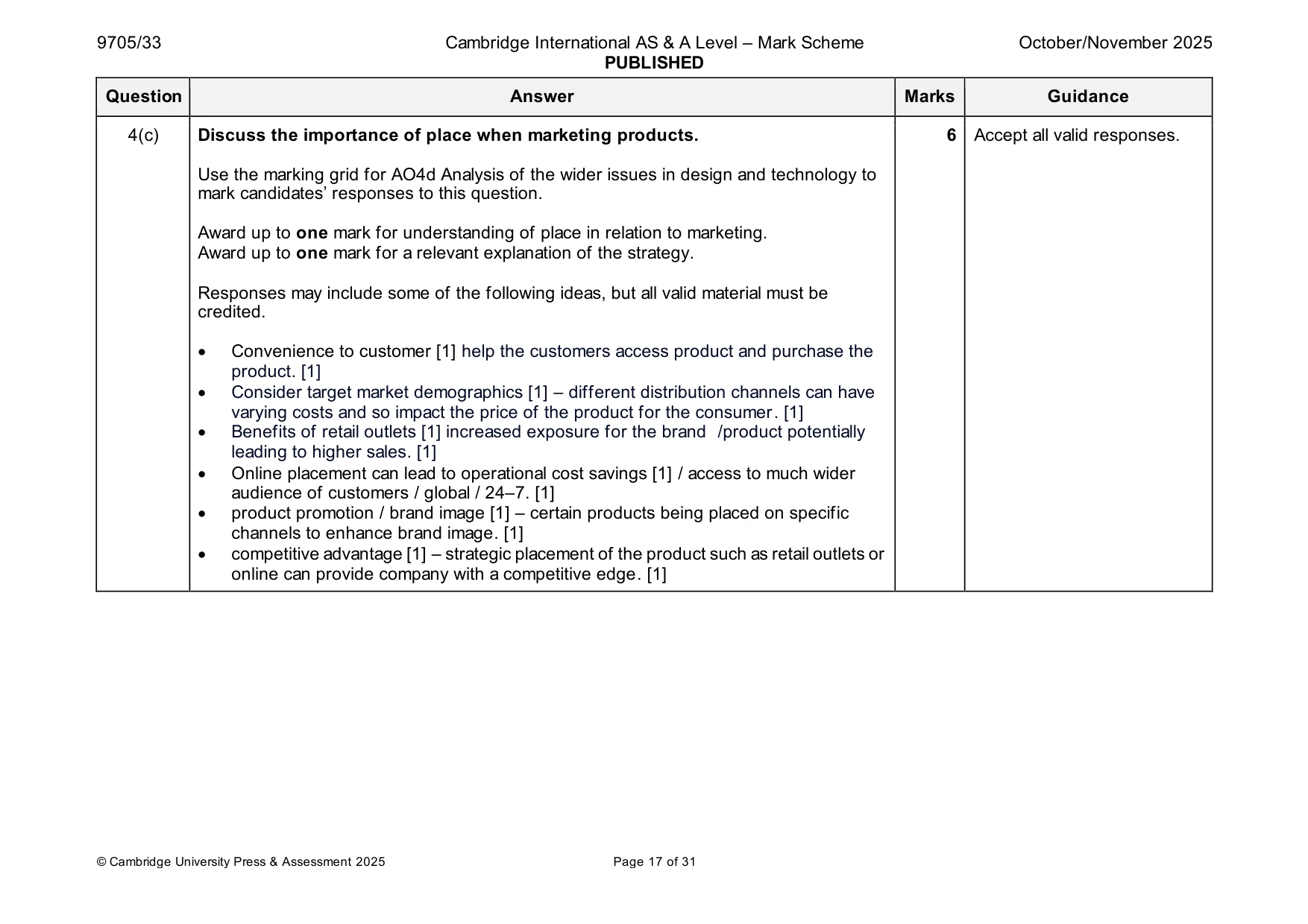 Mark scheme, page 17 of 31