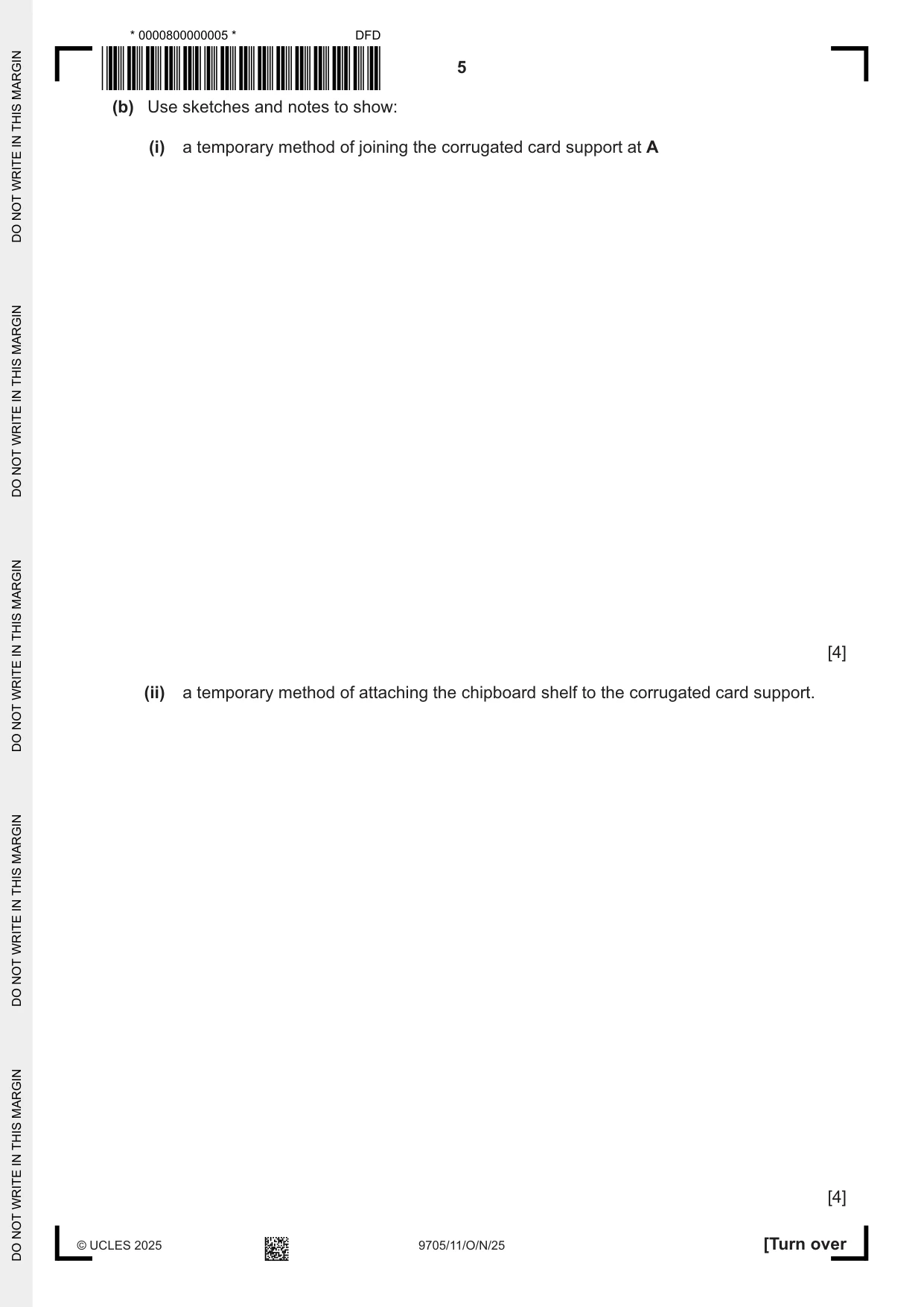 Cambridge A Level Design and Technology 9705 2025 Oct/Nov Paper 1 · Variant 1 question paper, page 5 of 20