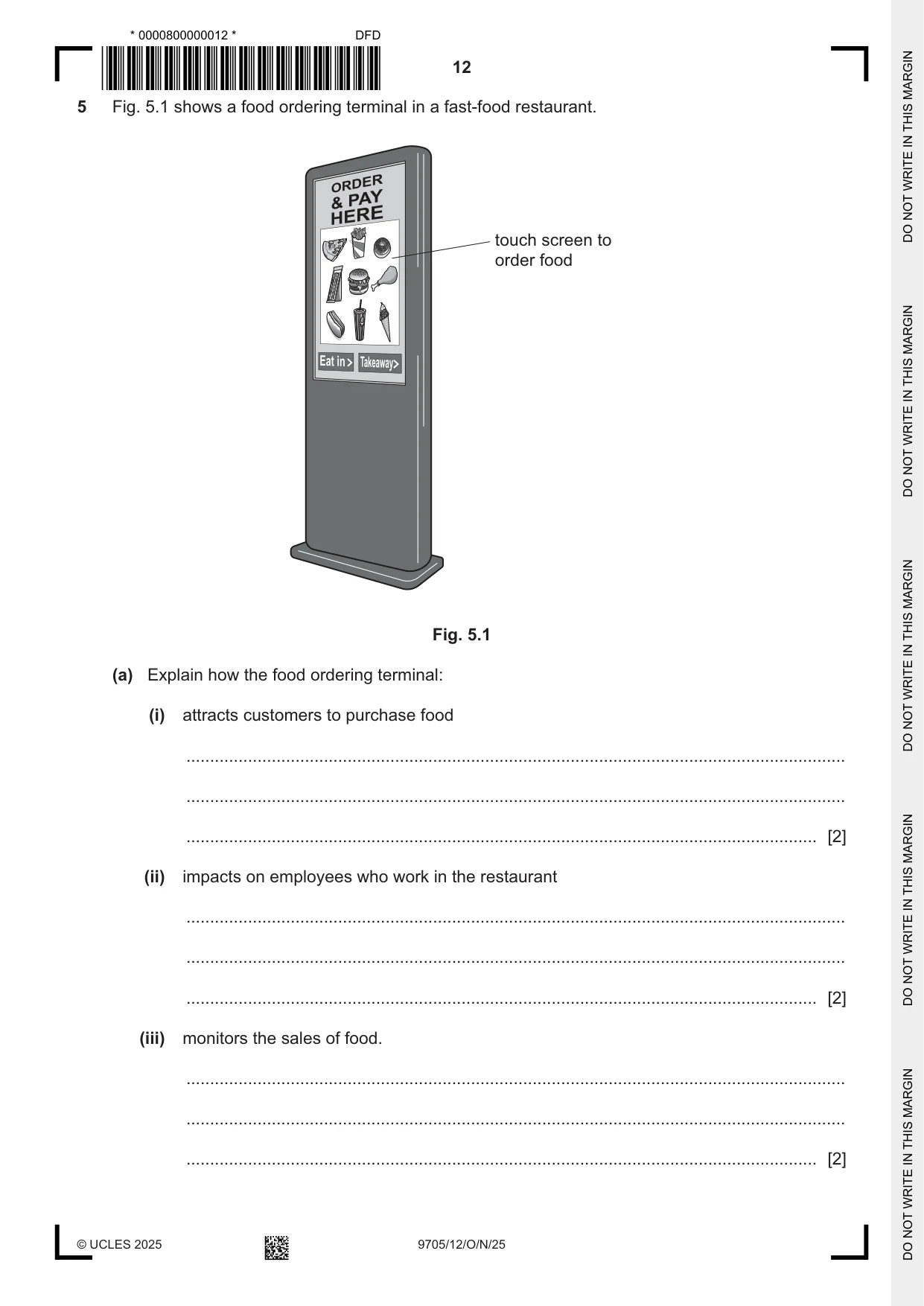 Cambridge A Level Design and Technology 9705 2025 Oct/Nov Paper 1 · Variant 2 question paper, page 12 of 20