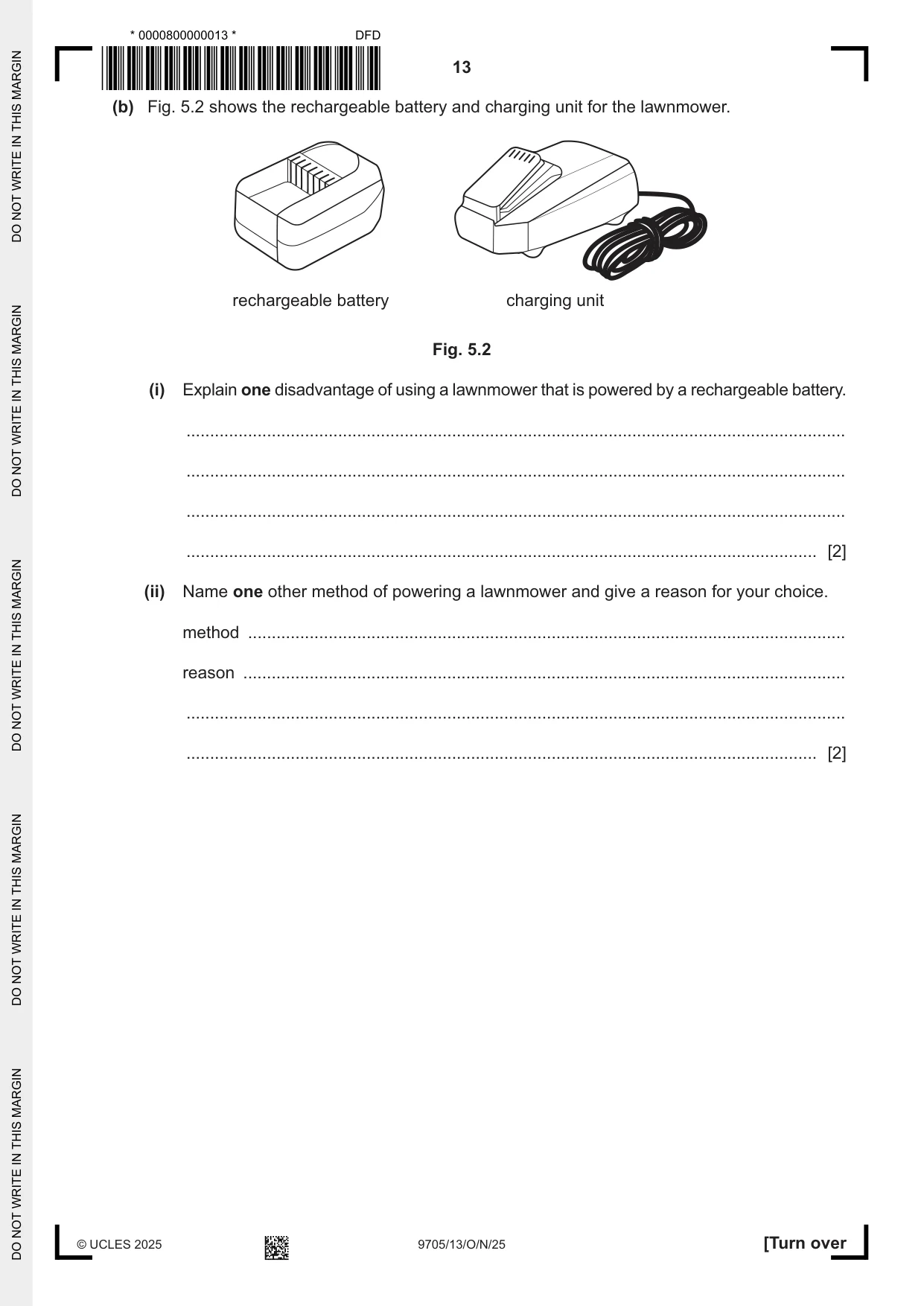 Cambridge A Level Design and Technology 9705 2025 Oct/Nov Paper 1 · Variant 3 question paper, page 13 of 20