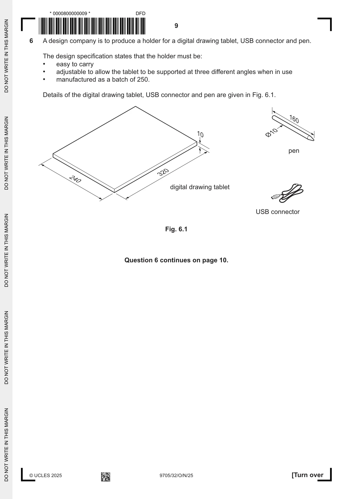 Cambridge A Level Design and Technology 9705 2025 Oct/Nov Paper 3 · Variant 2 question paper, page 9 of 16