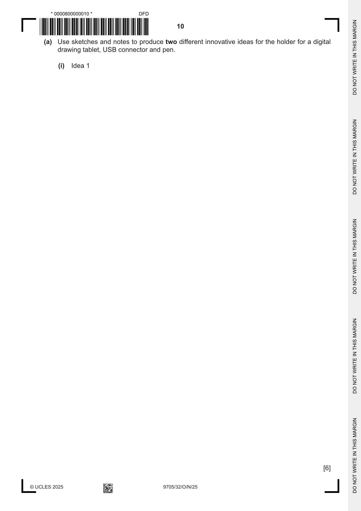 Cambridge A Level Design and Technology 9705 2025 Oct/Nov Paper 3 · Variant 2 question paper, page 10 of 16