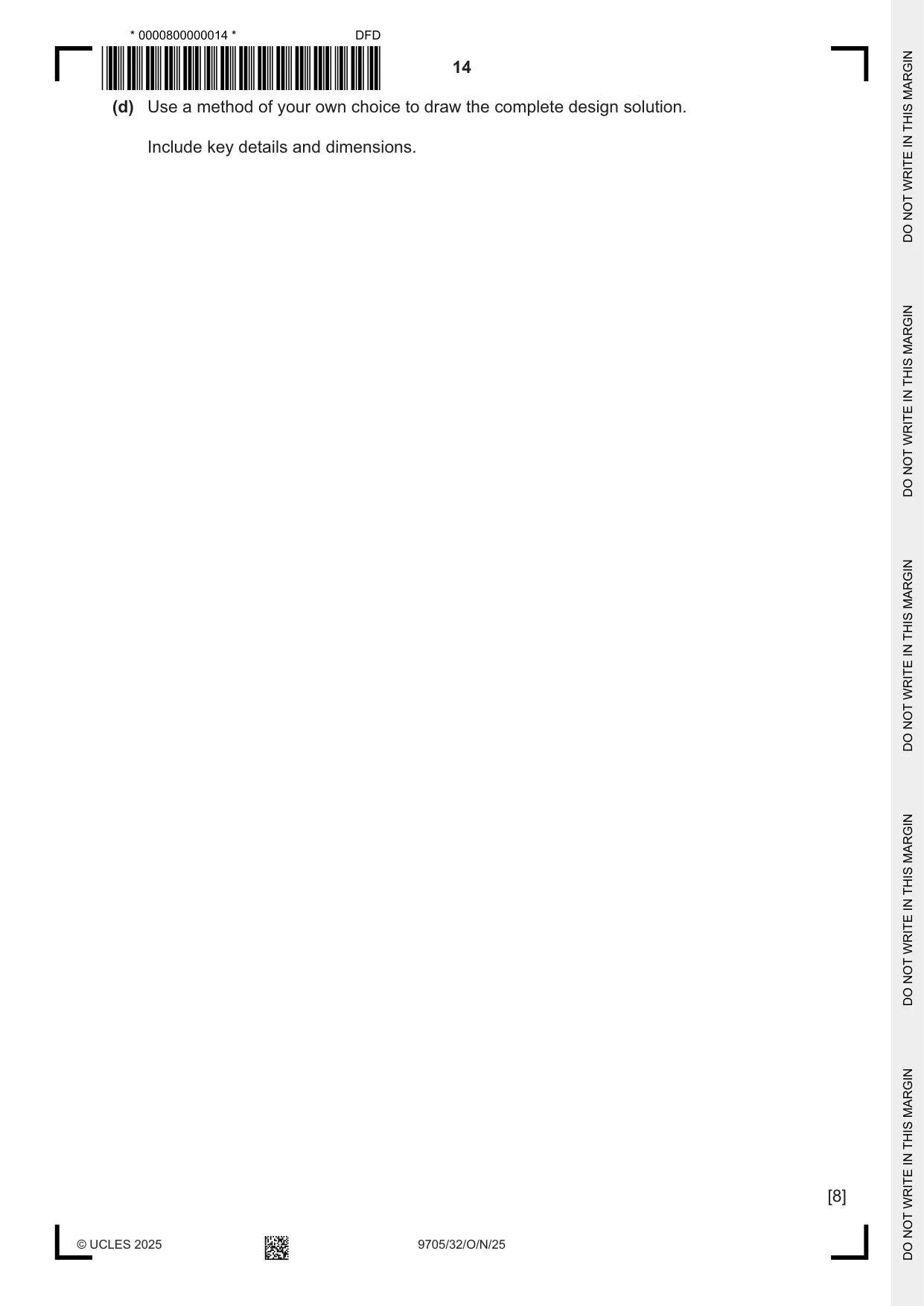 Cambridge A Level Design and Technology 9705 2025 Oct/Nov Paper 3 · Variant 2 question paper, page 14 of 16