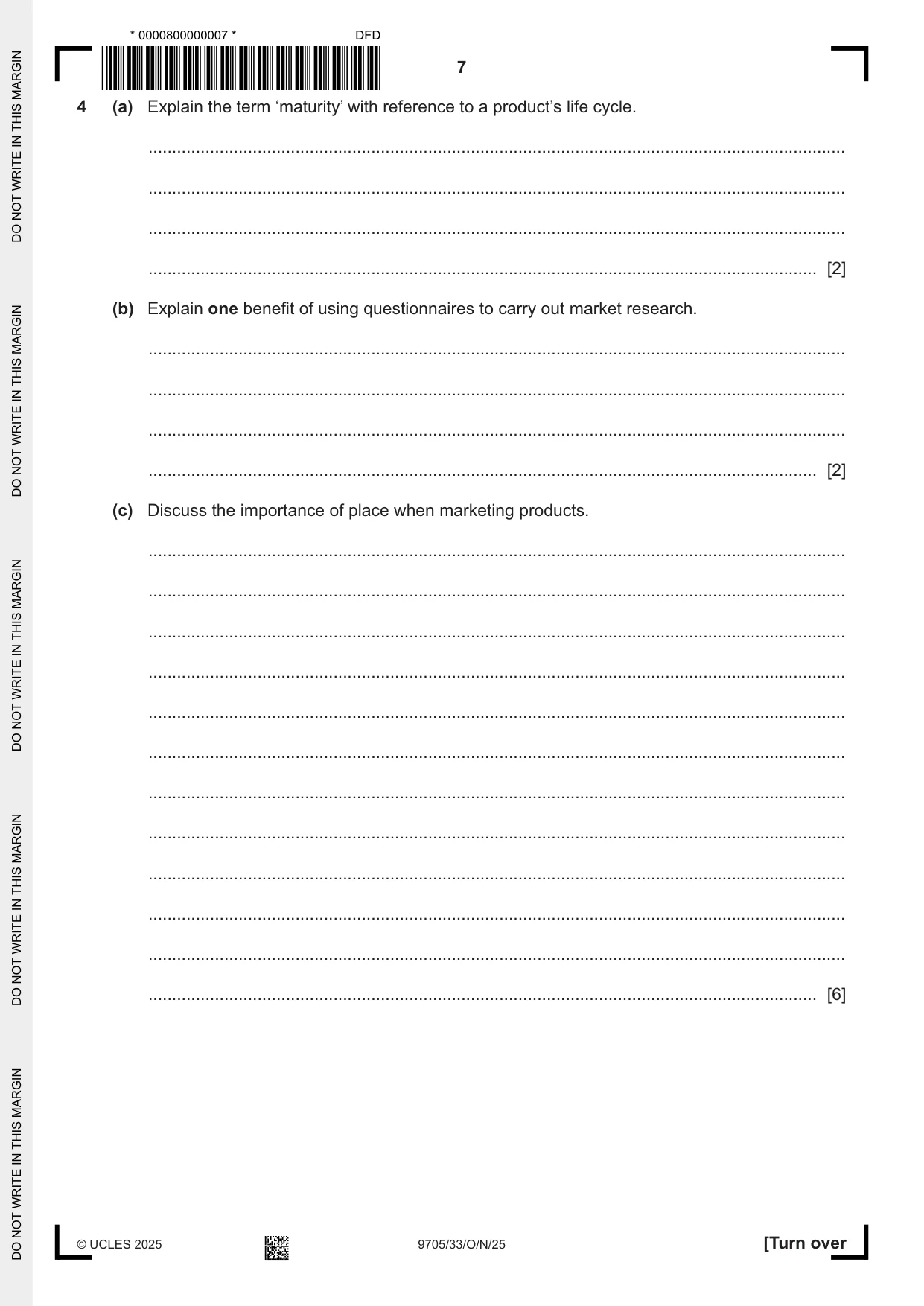 Cambridge A Level Design and Technology 9705 2025 Oct/Nov Paper 3 · Variant 3 question paper, page 7 of 16