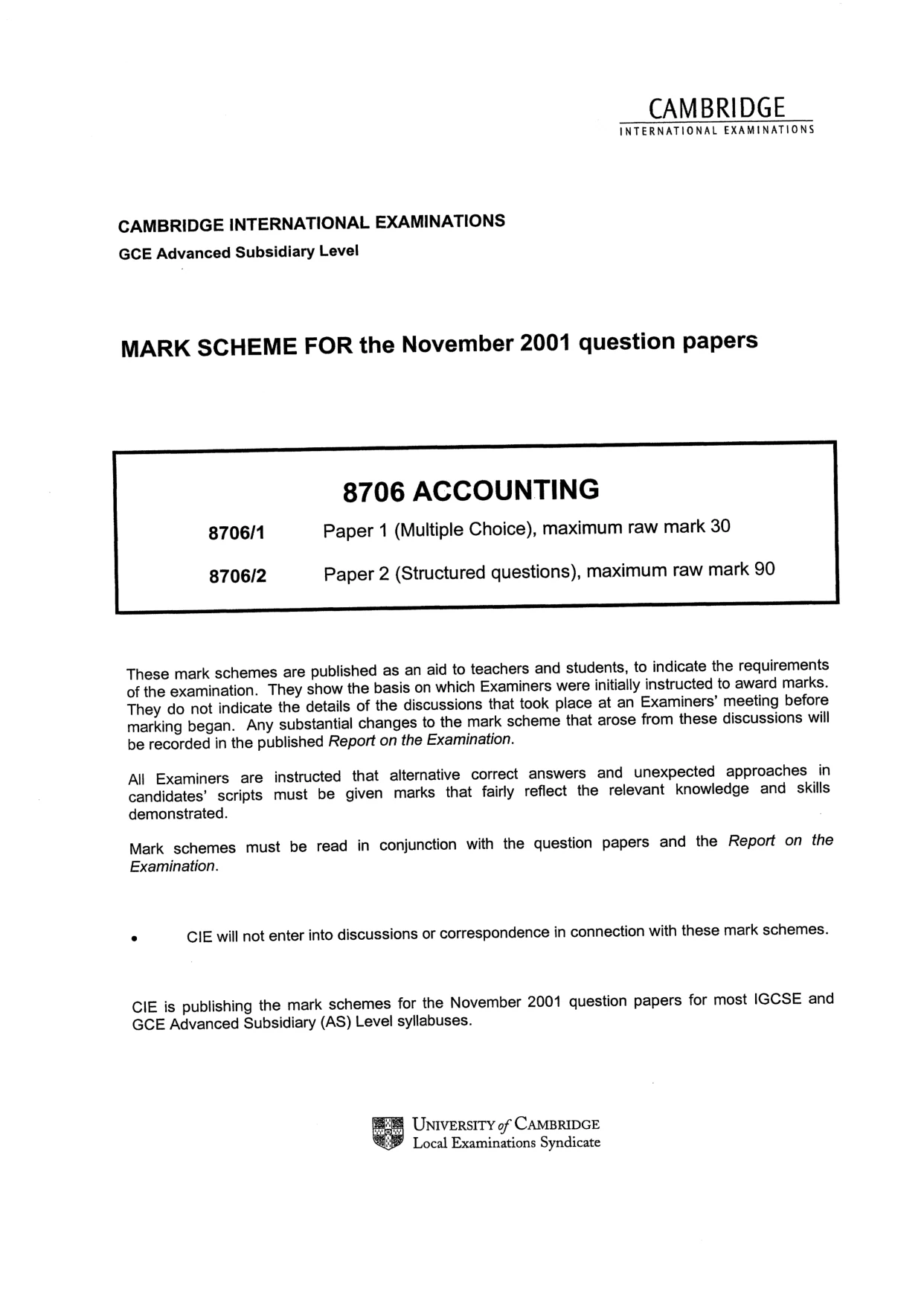 Mark scheme, page 1 of 12