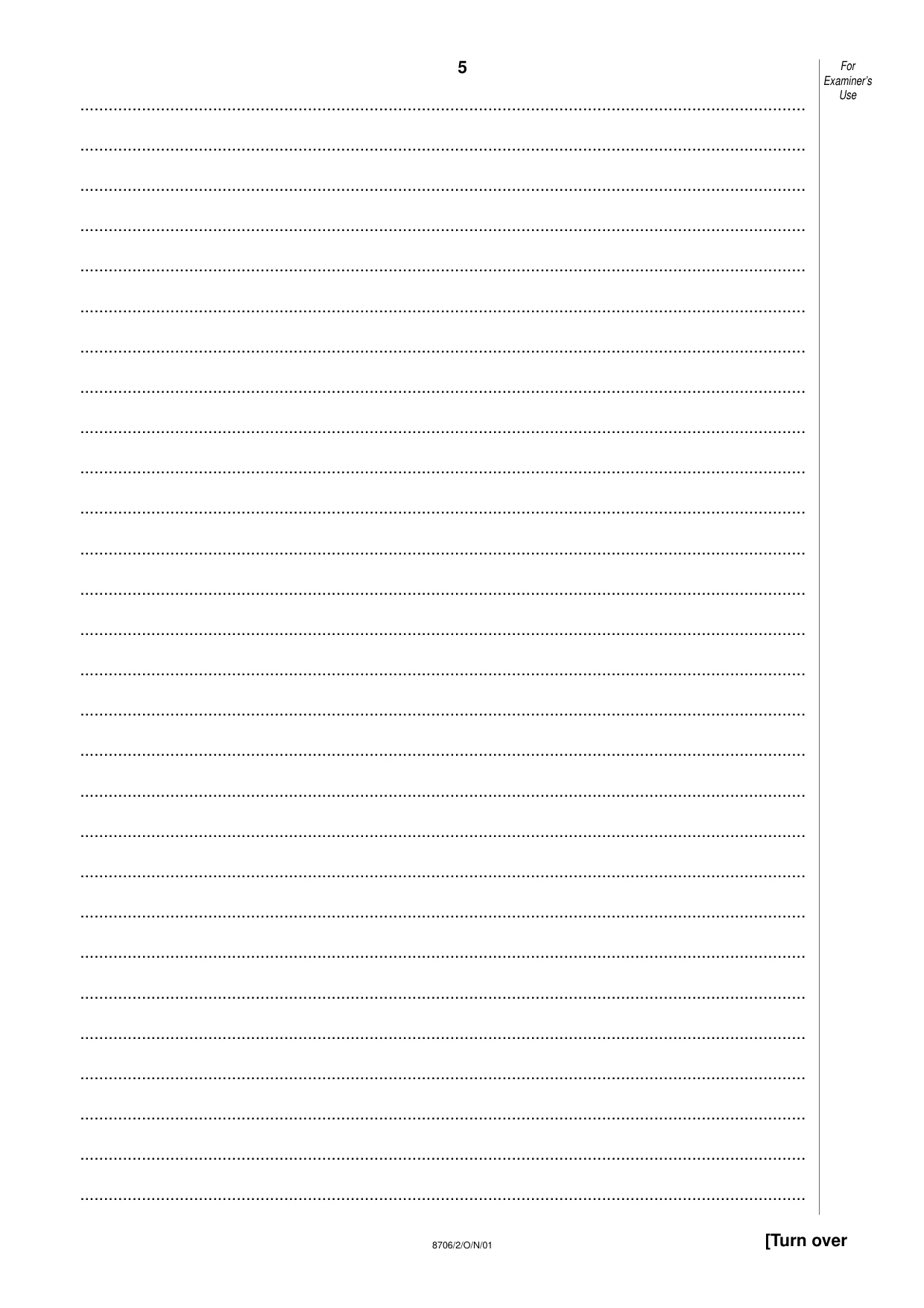 Cambridge A Level Accounting 9706 2001 Oct/Nov Paper 2 · Variant 1 question paper, page 5 of 12