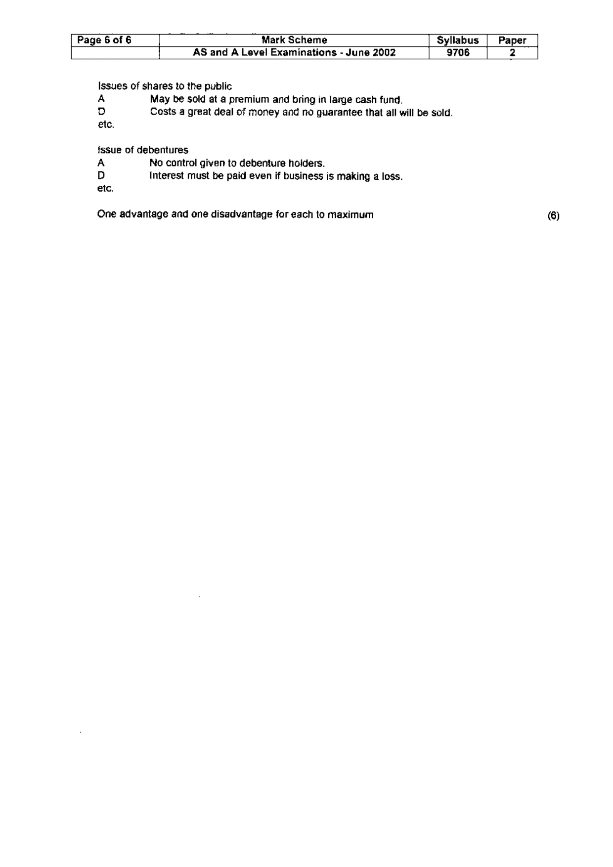 Mark scheme, page 8 of 8