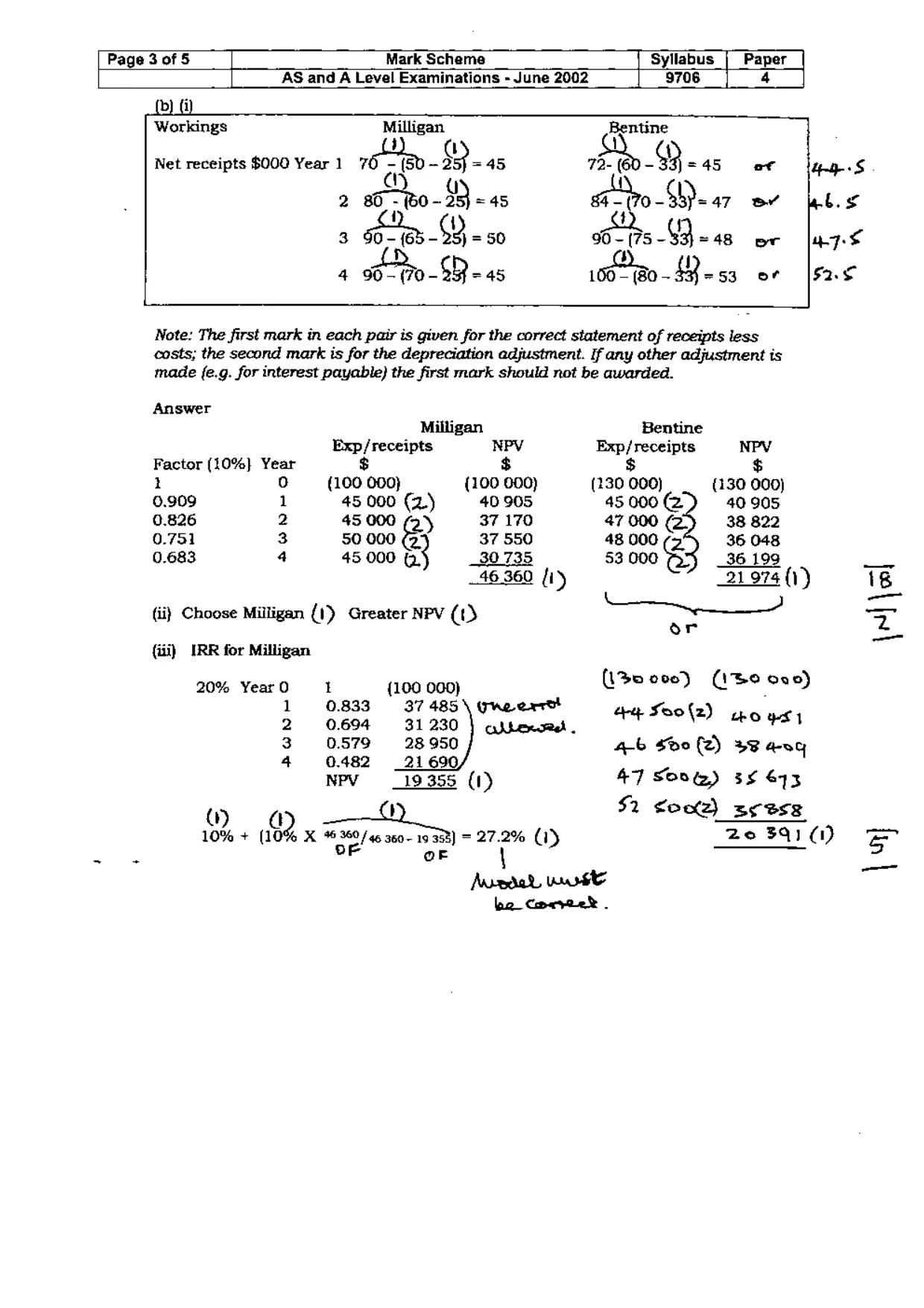 Mark scheme, page 4 of 6