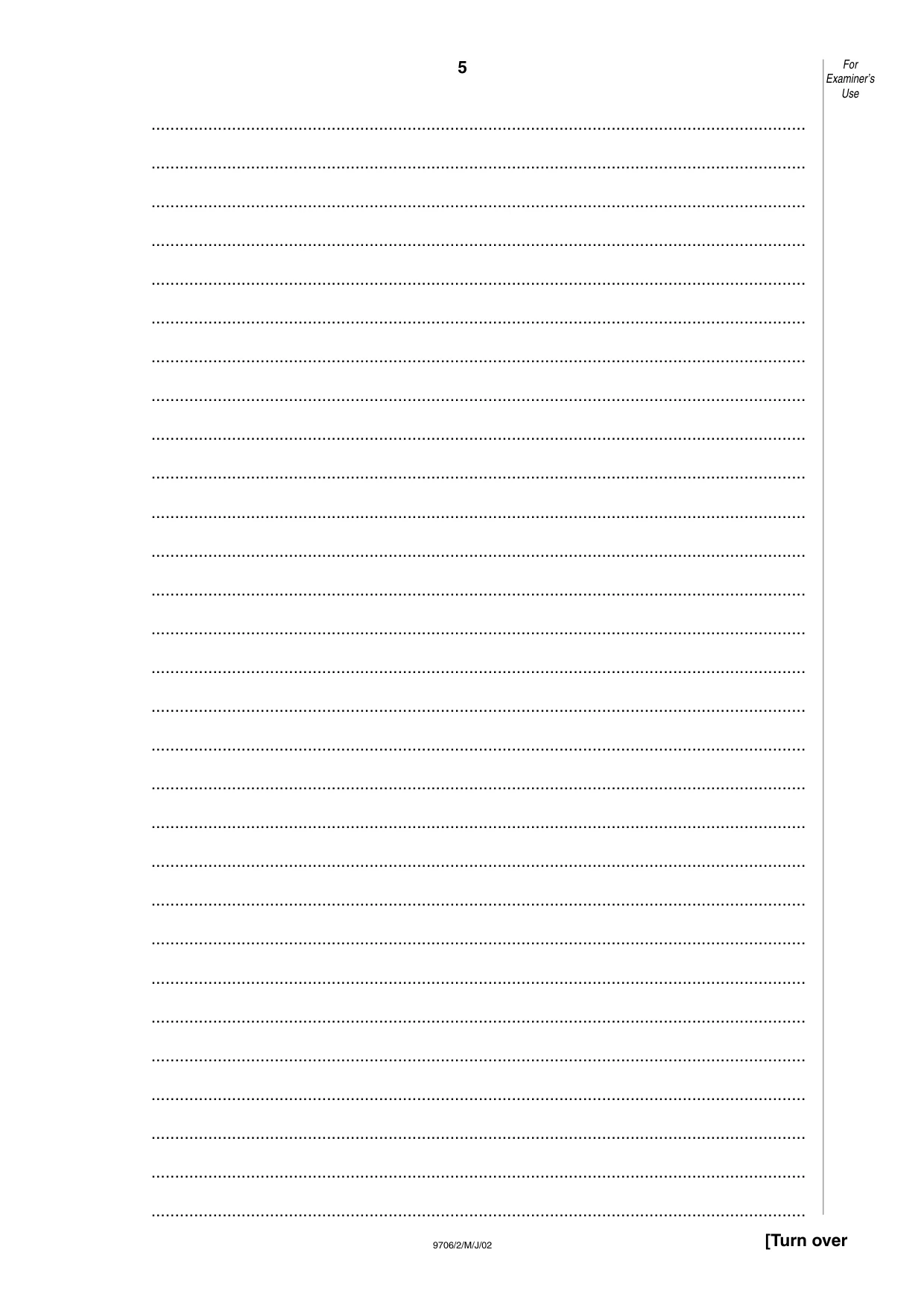 Cambridge A Level Accounting 9706 2002 May/June Paper 2 · Variant 1 question paper, page 5 of 16