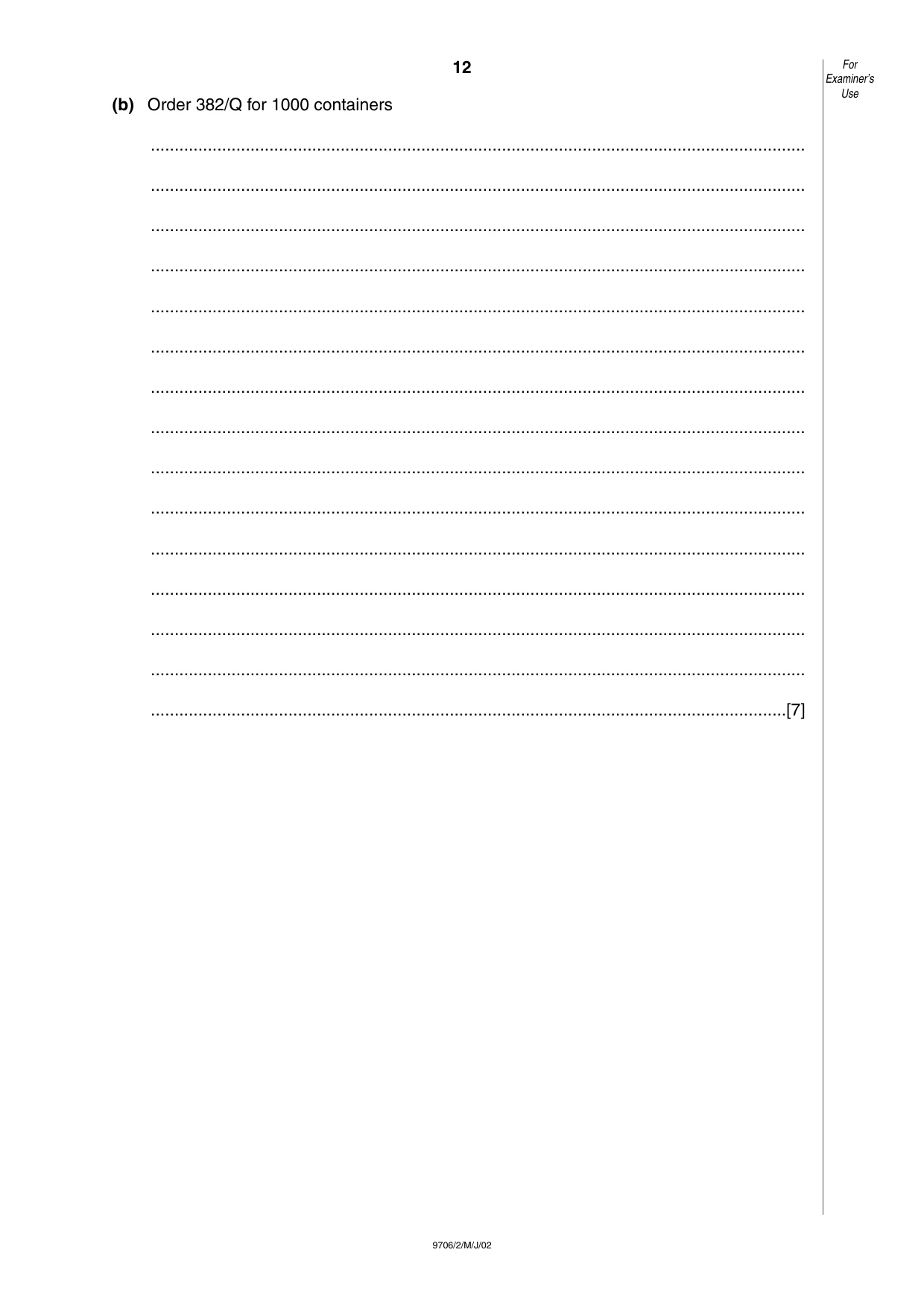 Cambridge A Level Accounting 9706 2002 May/June Paper 2 · Variant 1 question paper, page 12 of 16