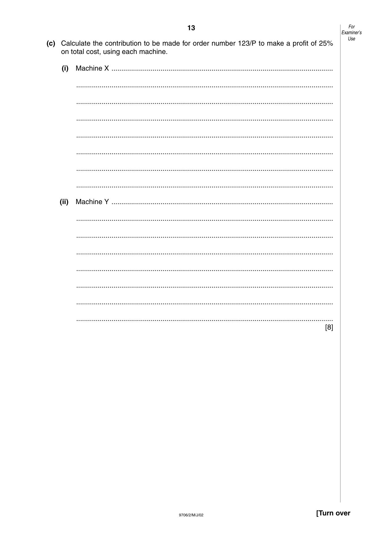 Cambridge A Level Accounting 9706 2002 May/June Paper 2 · Variant 1 question paper, page 13 of 16