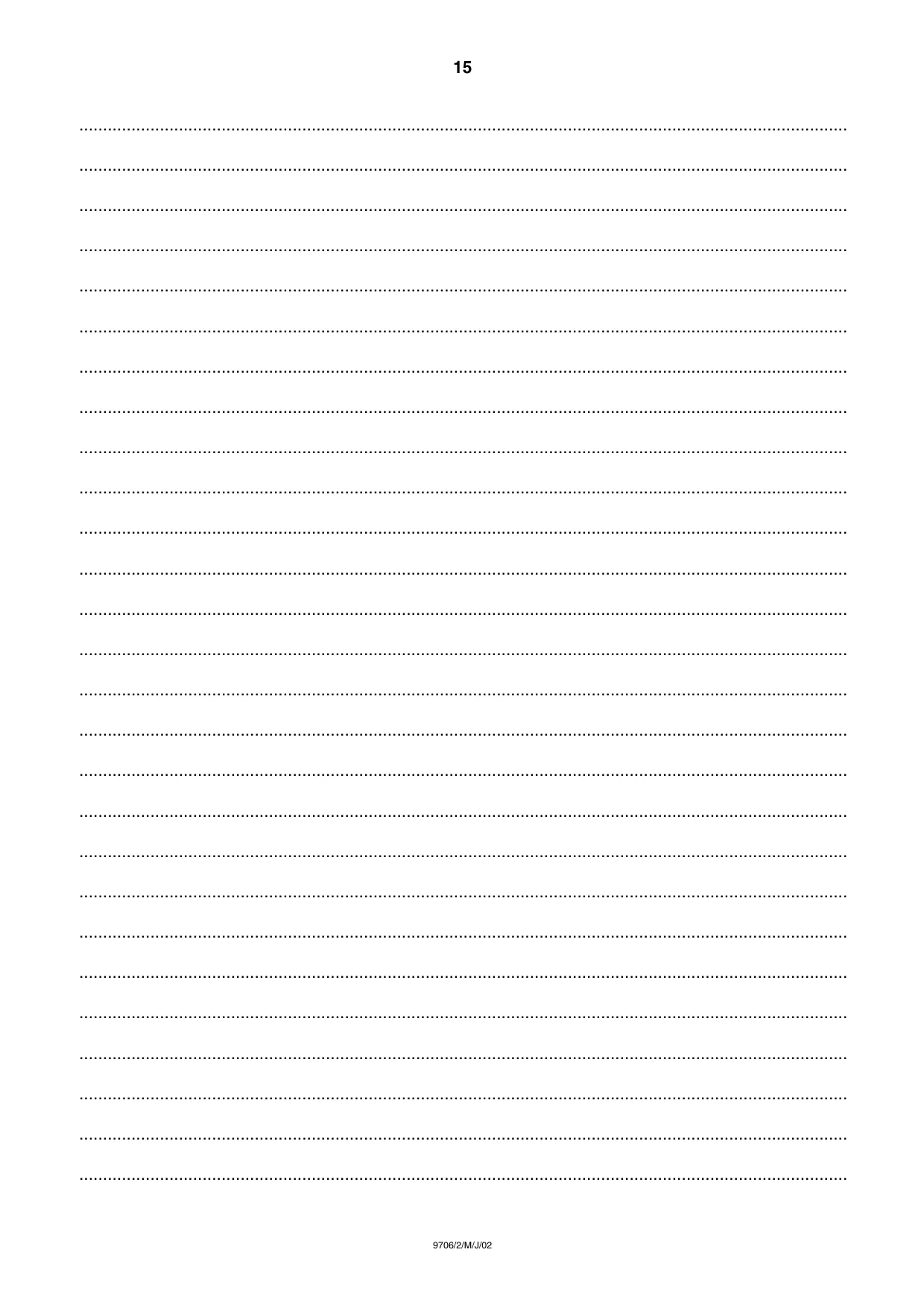 Cambridge A Level Accounting 9706 2002 May/June Paper 2 · Variant 1 question paper, page 15 of 16