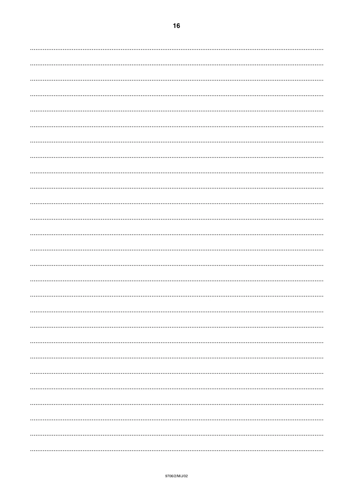 Cambridge A Level Accounting 9706 2002 May/June Paper 2 · Variant 1 question paper, page 16 of 16
