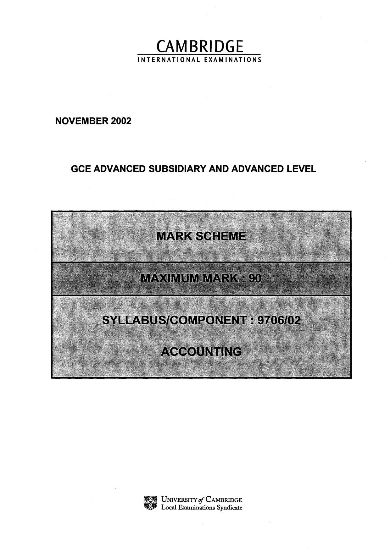 Mark scheme, page 2 of 5