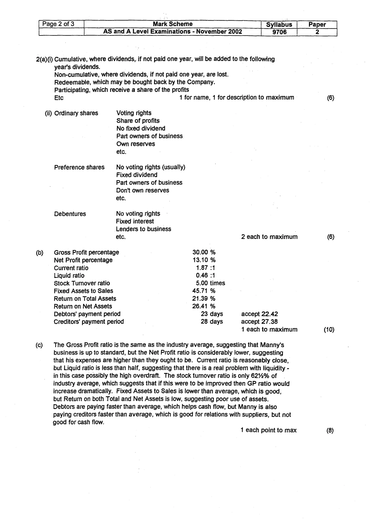 Mark scheme, page 4 of 5