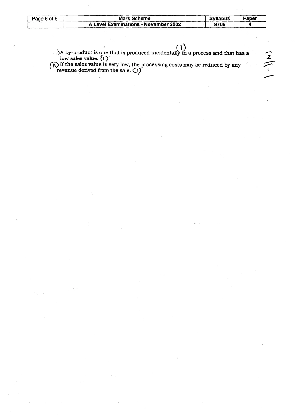 Mark scheme, page 7 of 7
