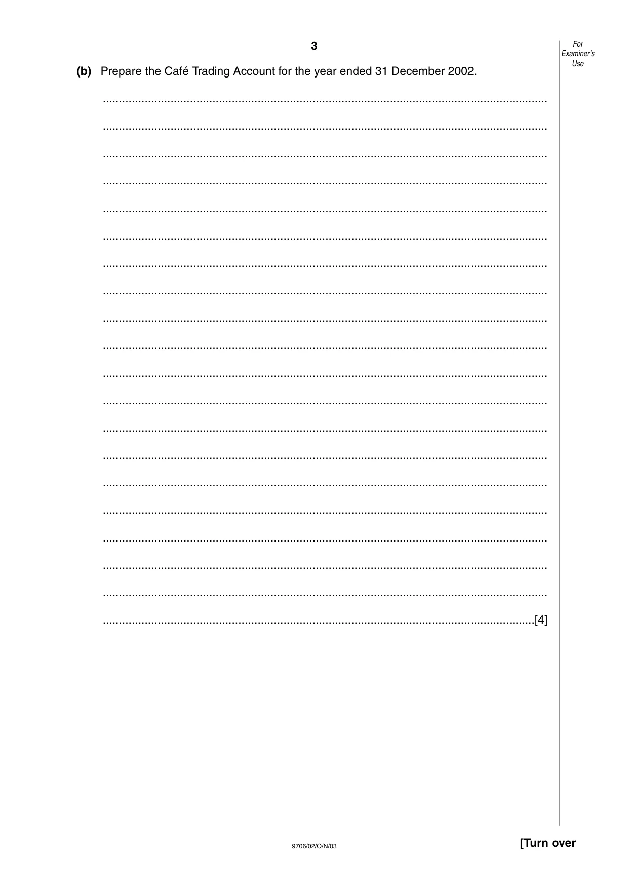 Cambridge A Level Accounting 9706 2003 Oct/Nov Paper 2 · Variant 1 question paper, page 3 of 12