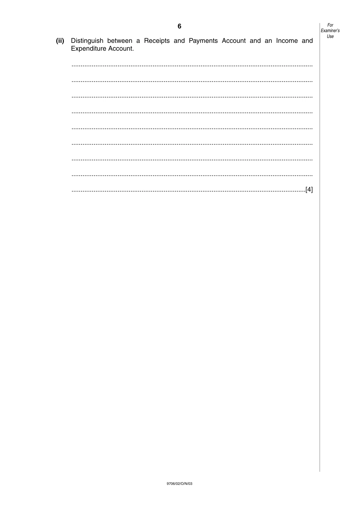 Cambridge A Level Accounting 9706 2003 Oct/Nov Paper 2 · Variant 1 question paper, page 6 of 12